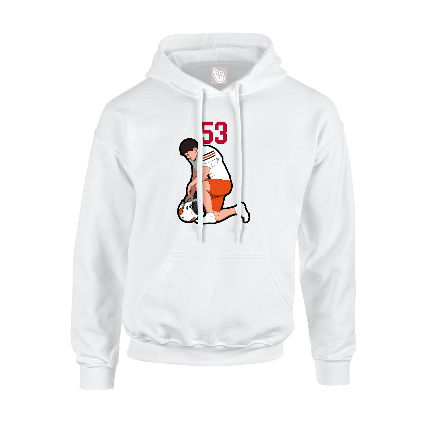 Youth Hoodie — Number Top in White