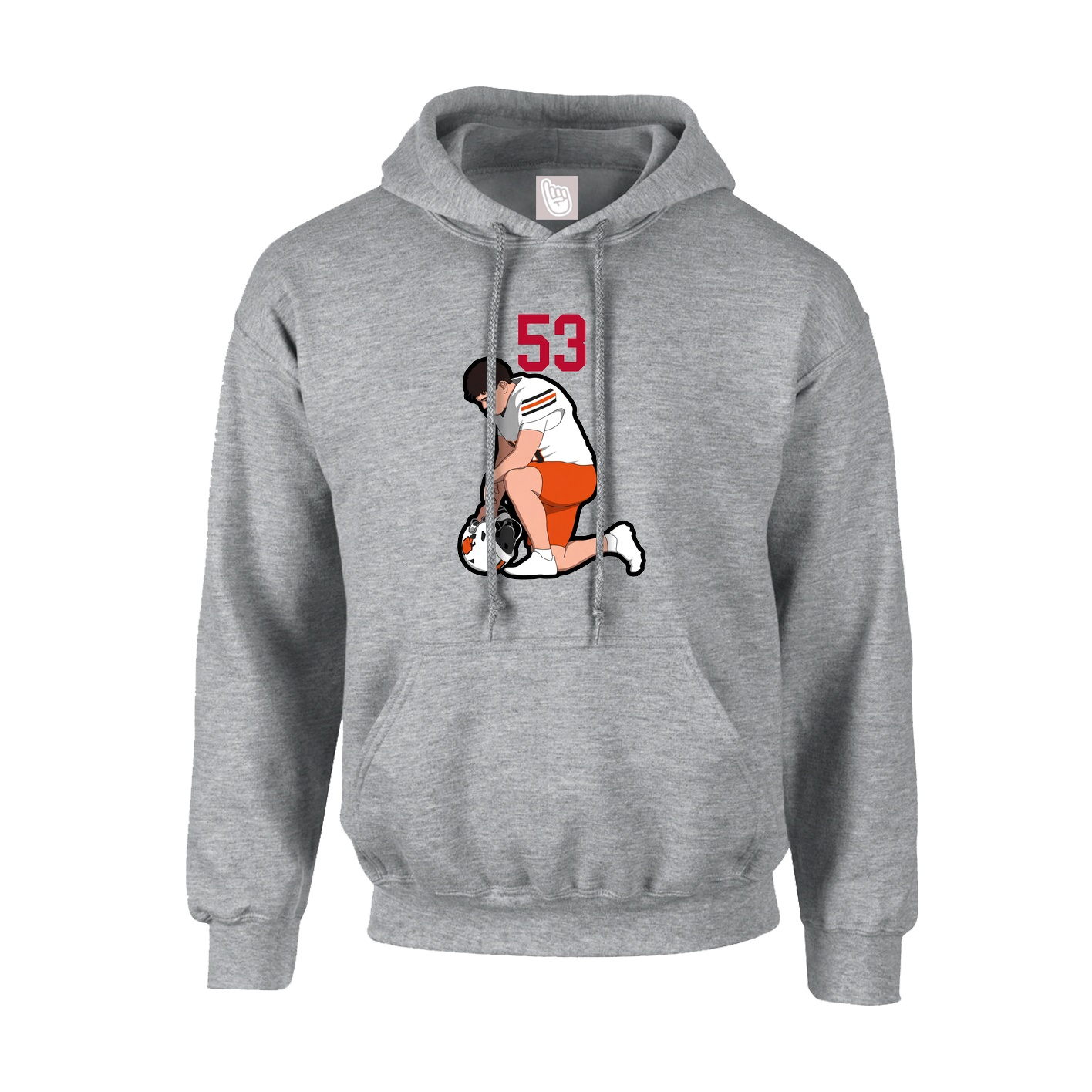 Youth Hoodie — Number Top in Grey