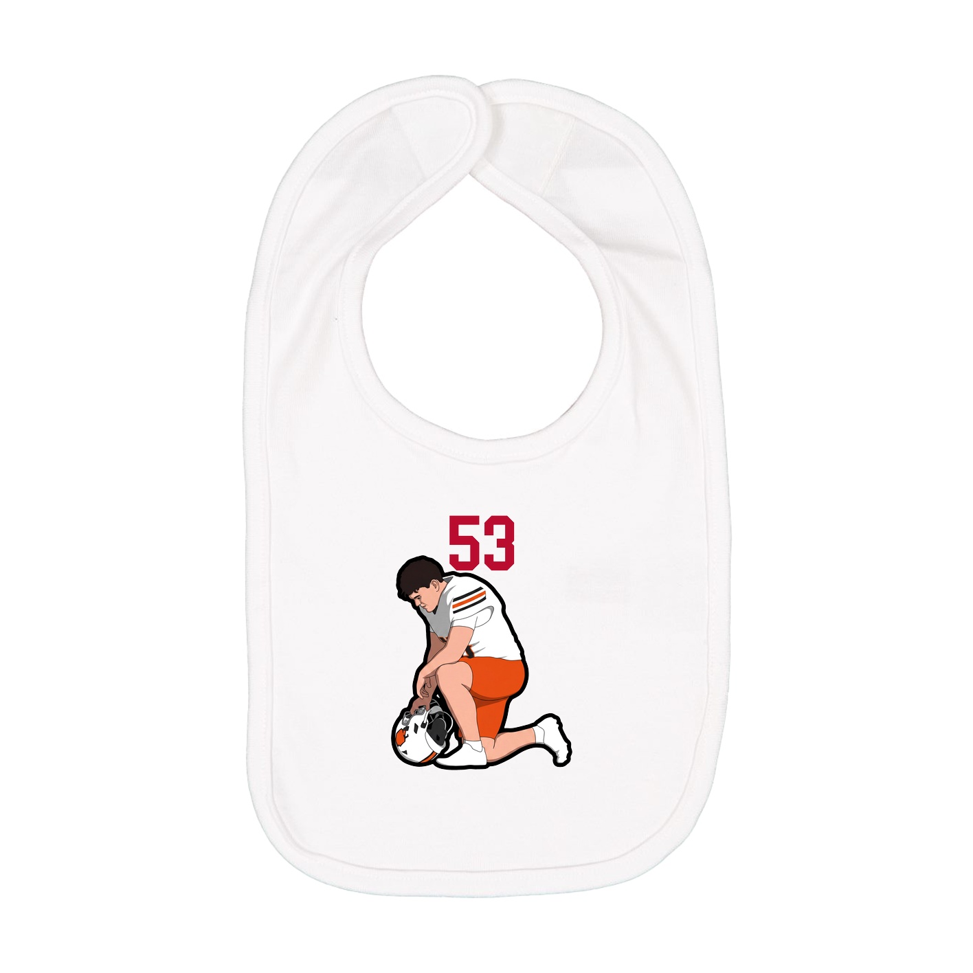 Infant Bib — Number Top in White