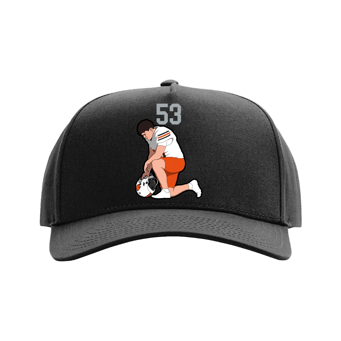 Full Fabric Five-Panel Champ Cap — Number Top in Black