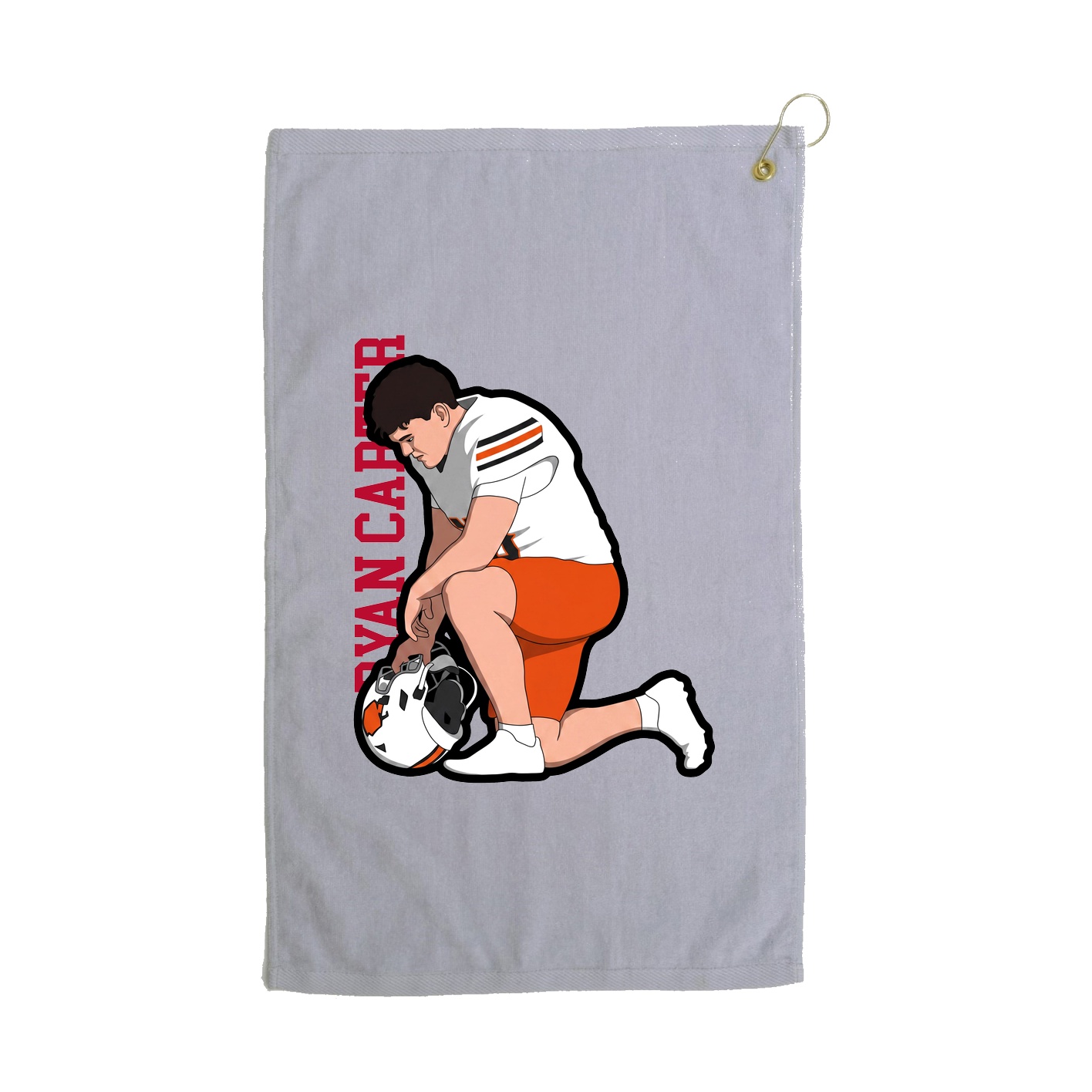 Golf Towel — Name Vertical in Grey