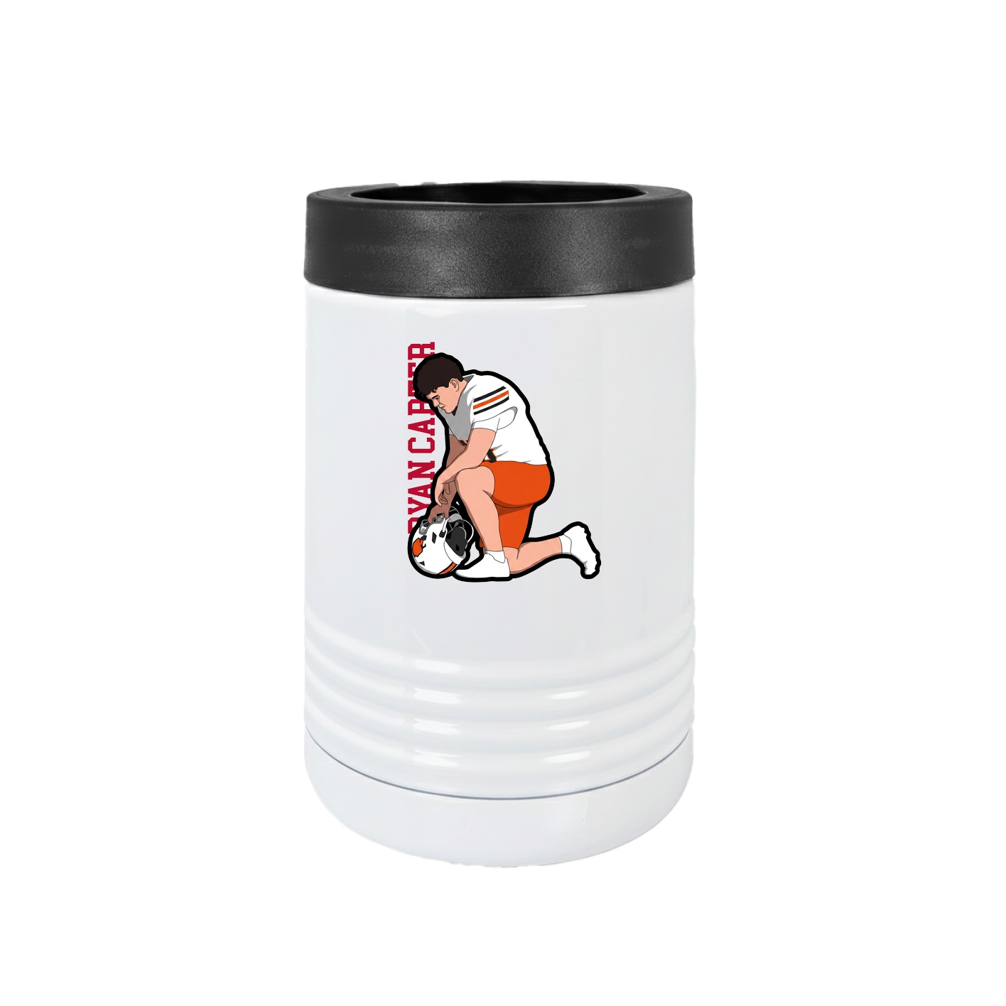 Beverage Holder — Name Vertical in White