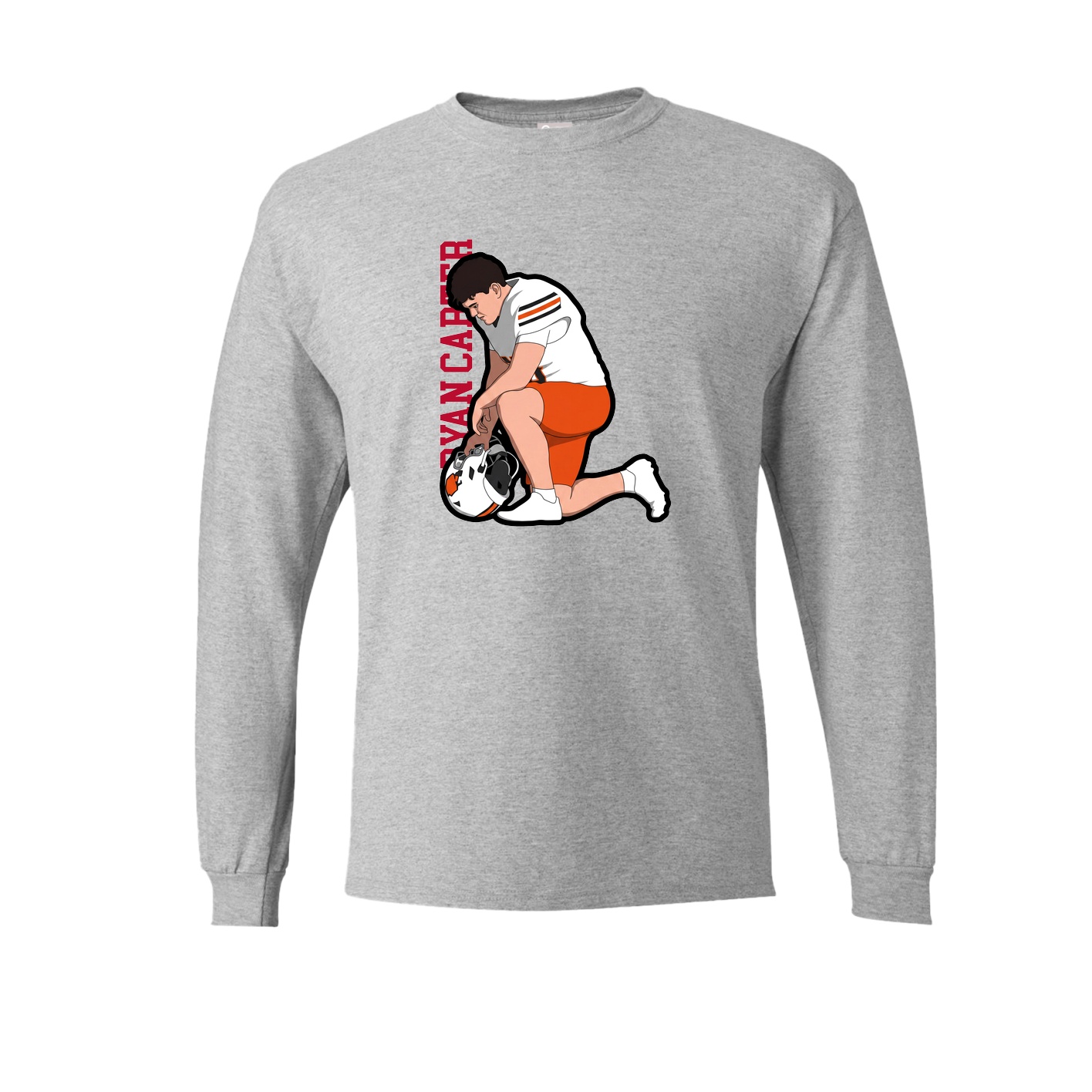 Long Sleeve Tee — Name Vertical in Grey