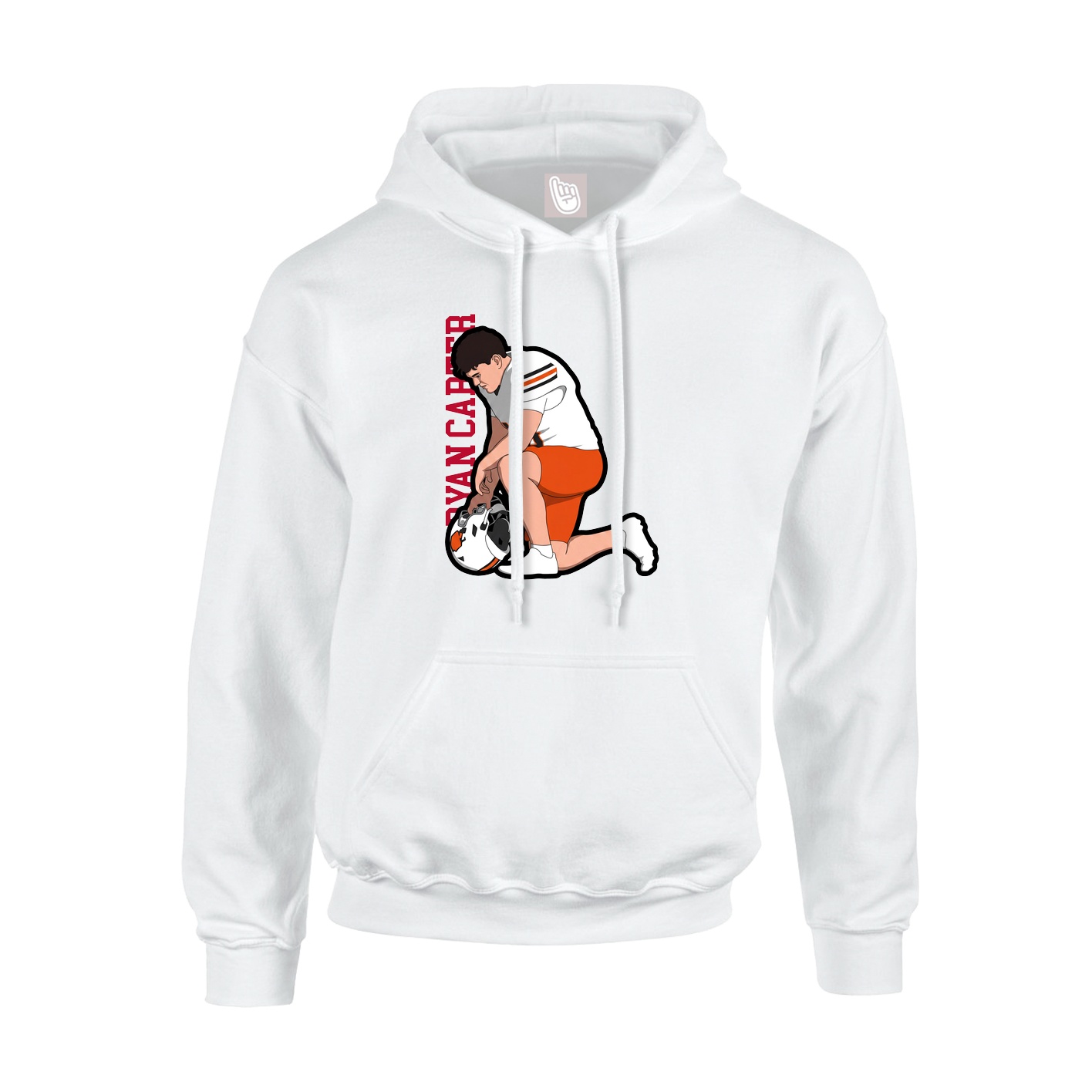 Hoodie — Name Vertical in White