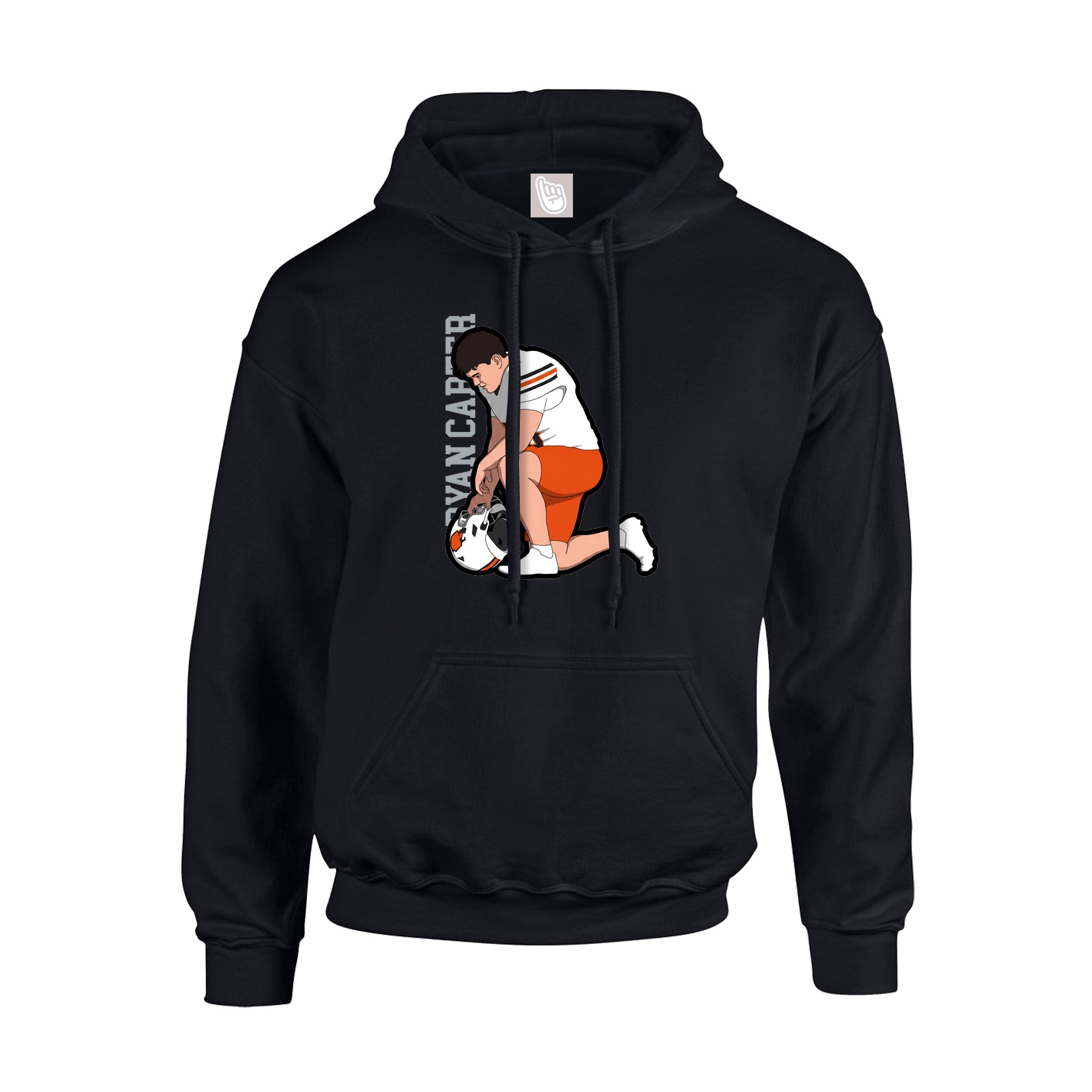 Youth Hoodie — Name Vertical in Black