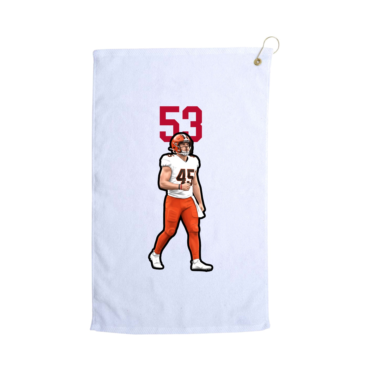 Golf Towel — Number Top in White