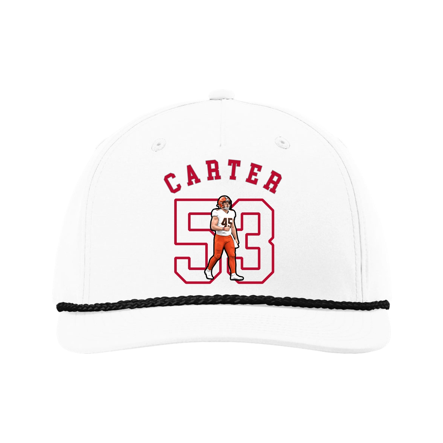 Five-Panel Classic Rope Cap — Shirsey Arch in White