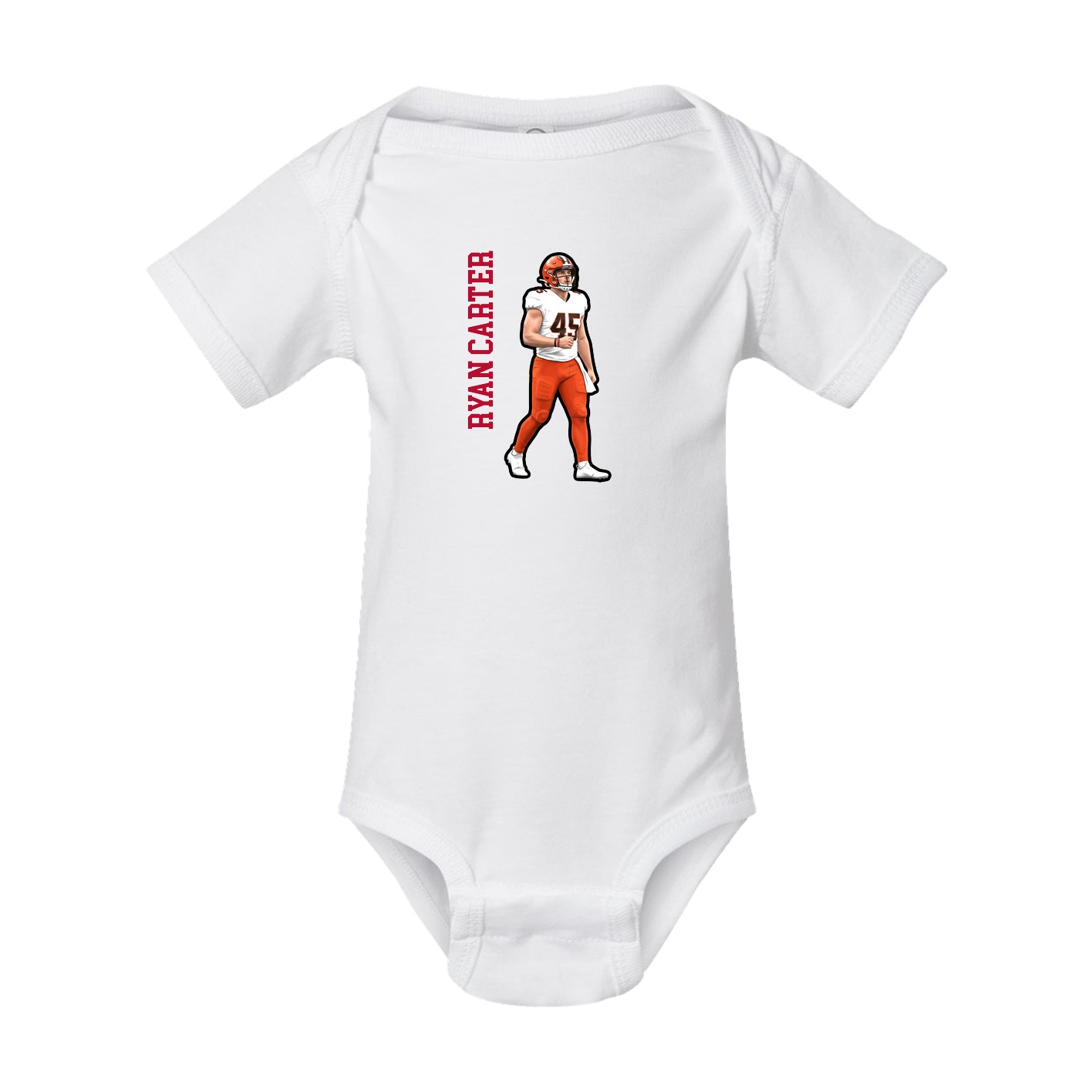 Baby Onesie — Name Vertical in White