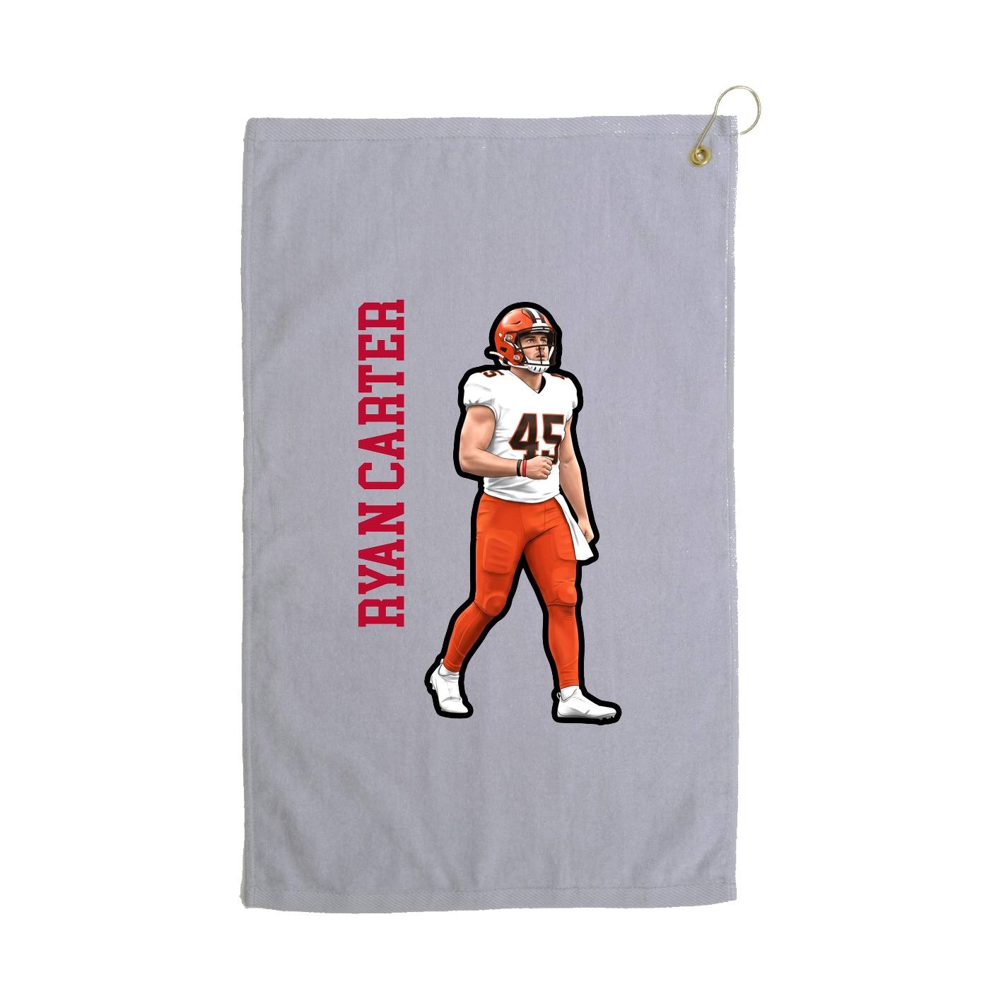 Golf Towel — Name Vertical in Grey