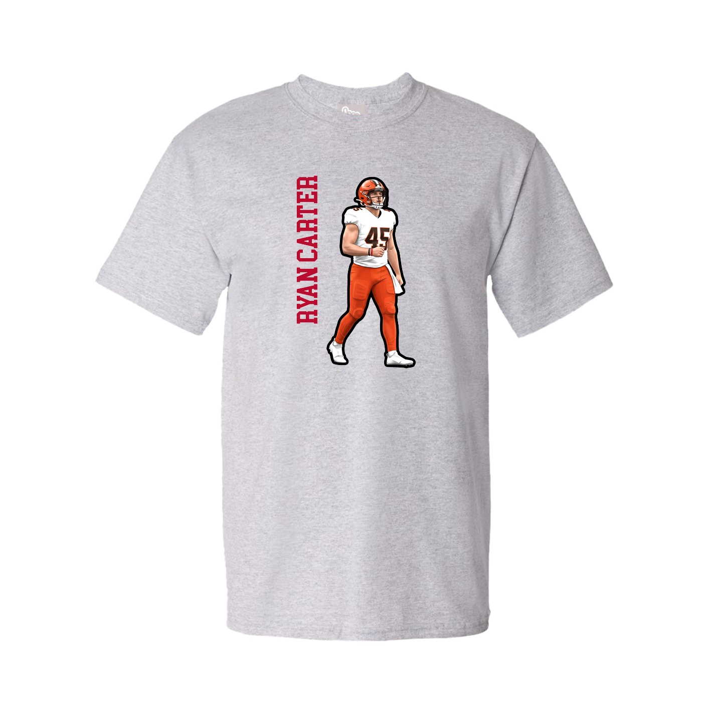 Tee — Name Vertical in Grey