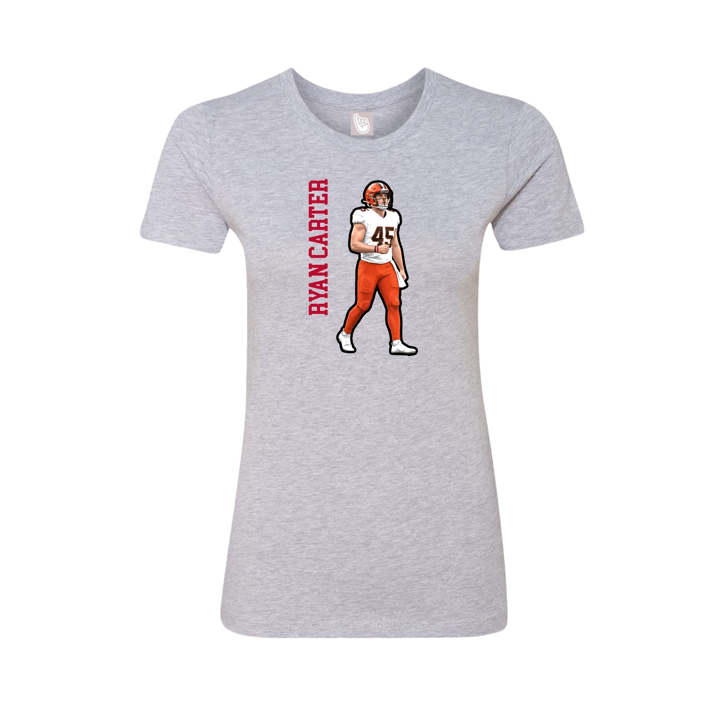 Womens Tee — Name Vertical in Grey