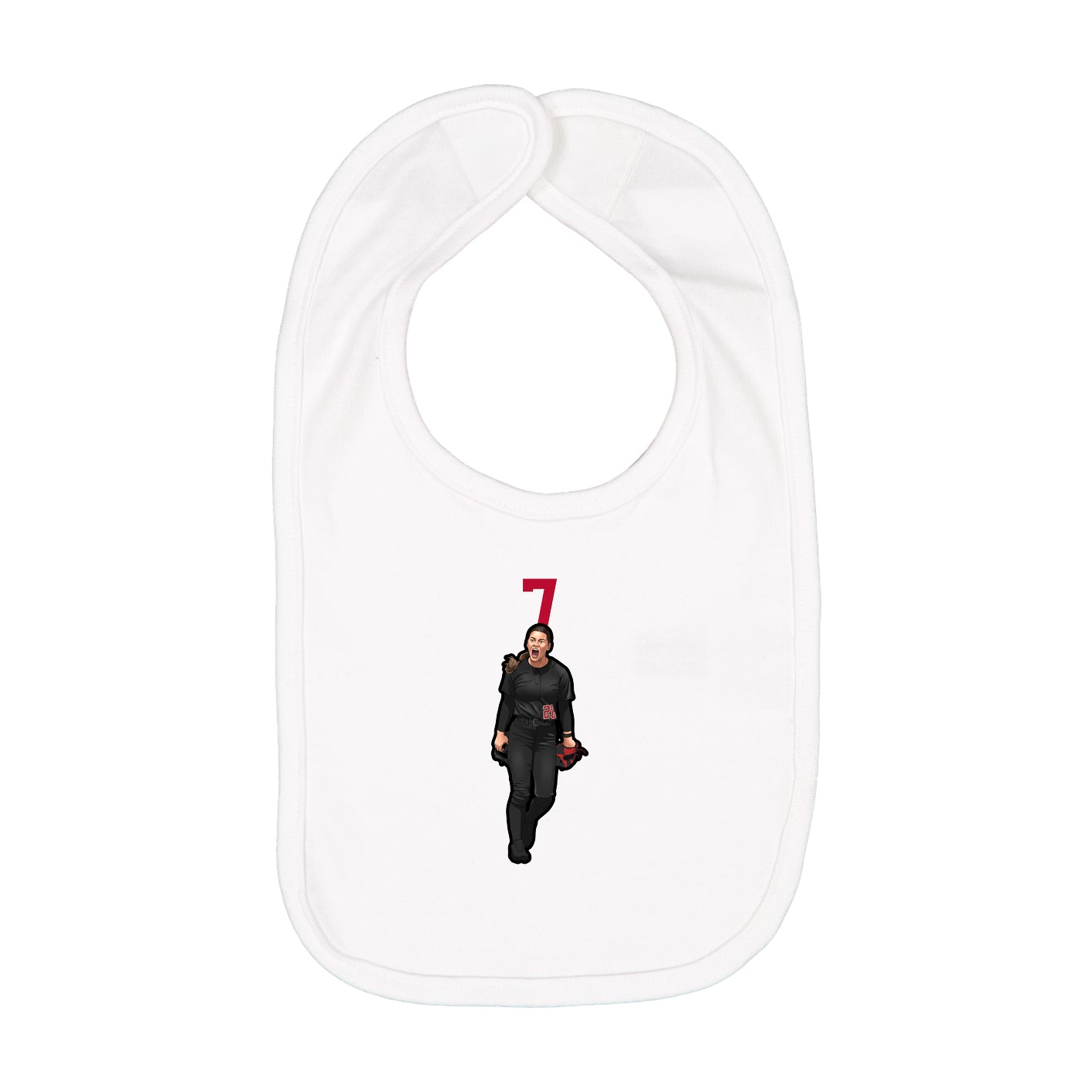 Infant Bib — Number Top in White