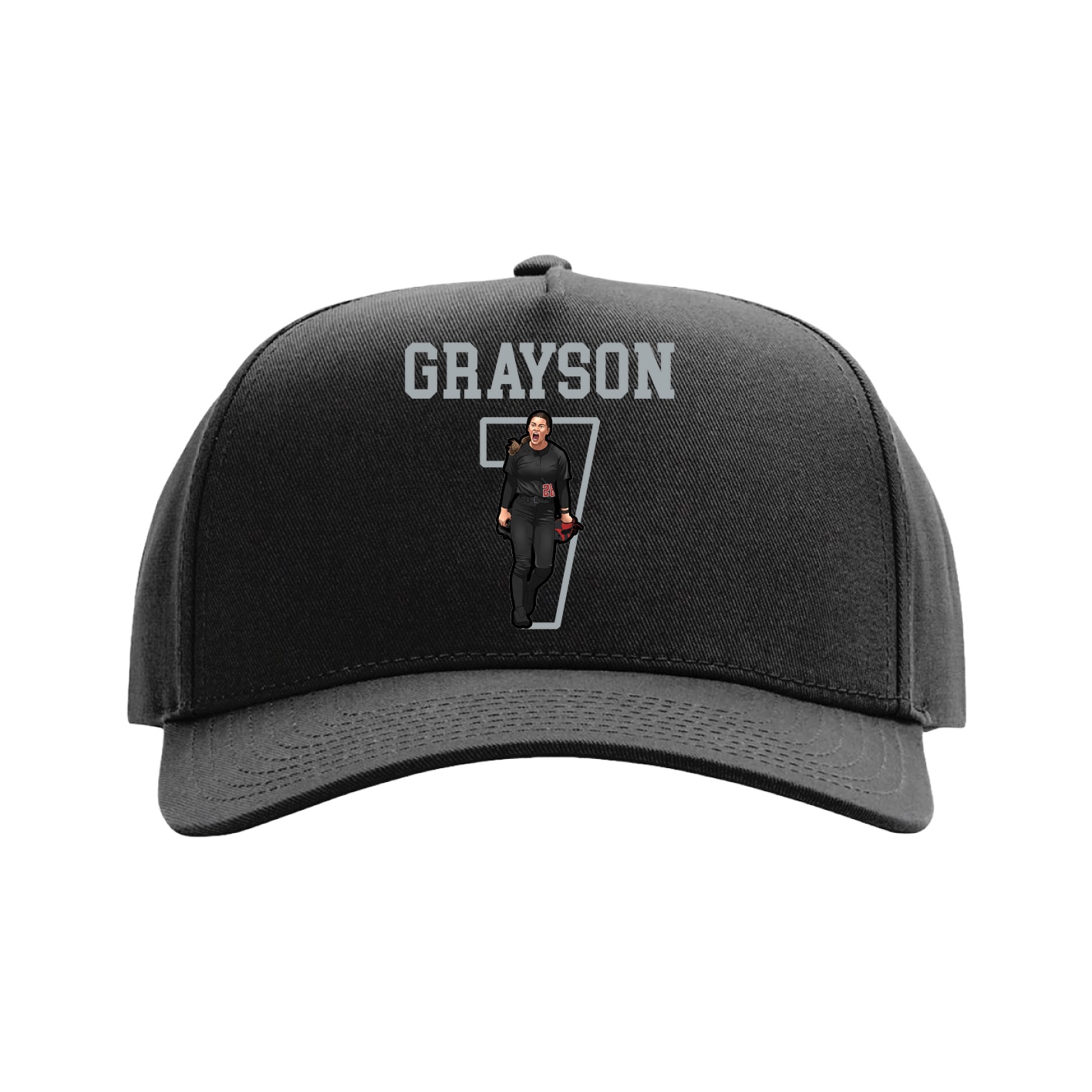 Full Fabric Five-Panel Champ Cap — Shirsey in Black
