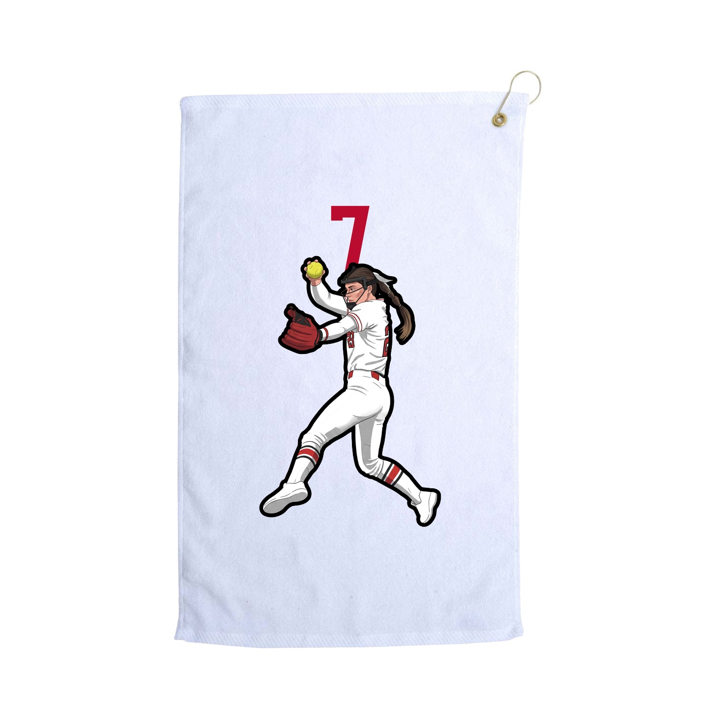Golf Towel — Number Top in White