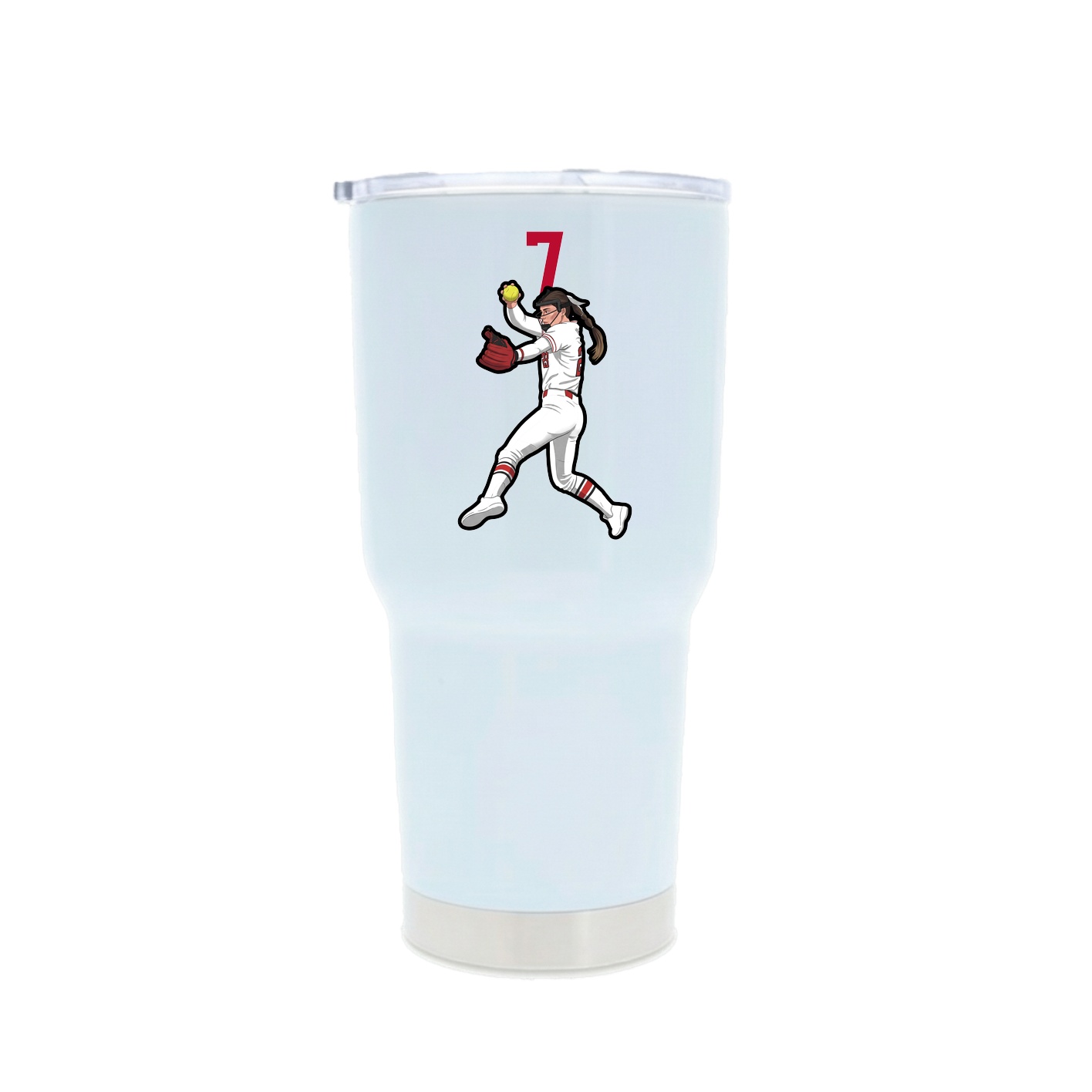 30oz Stainless Steel Tumbler — Number Top in White