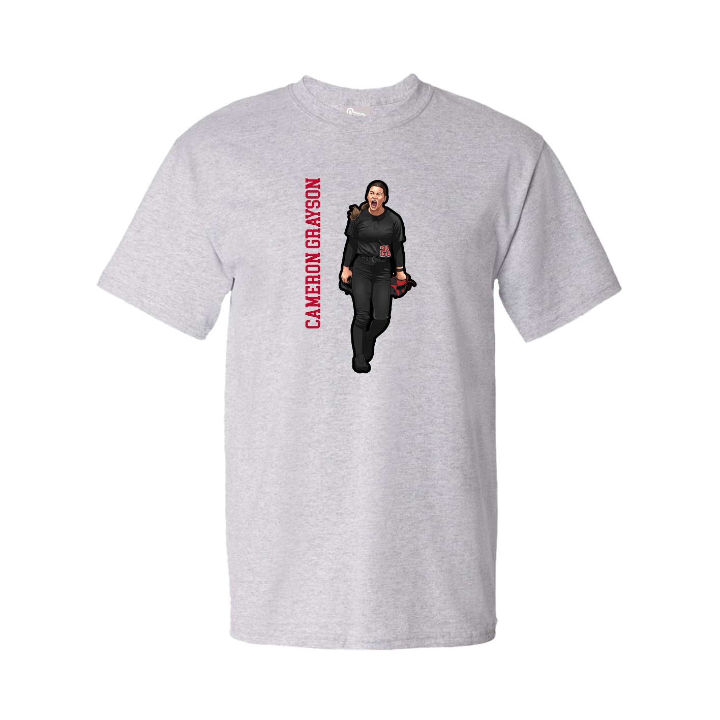 Youth Tee — Name Vertical in Grey