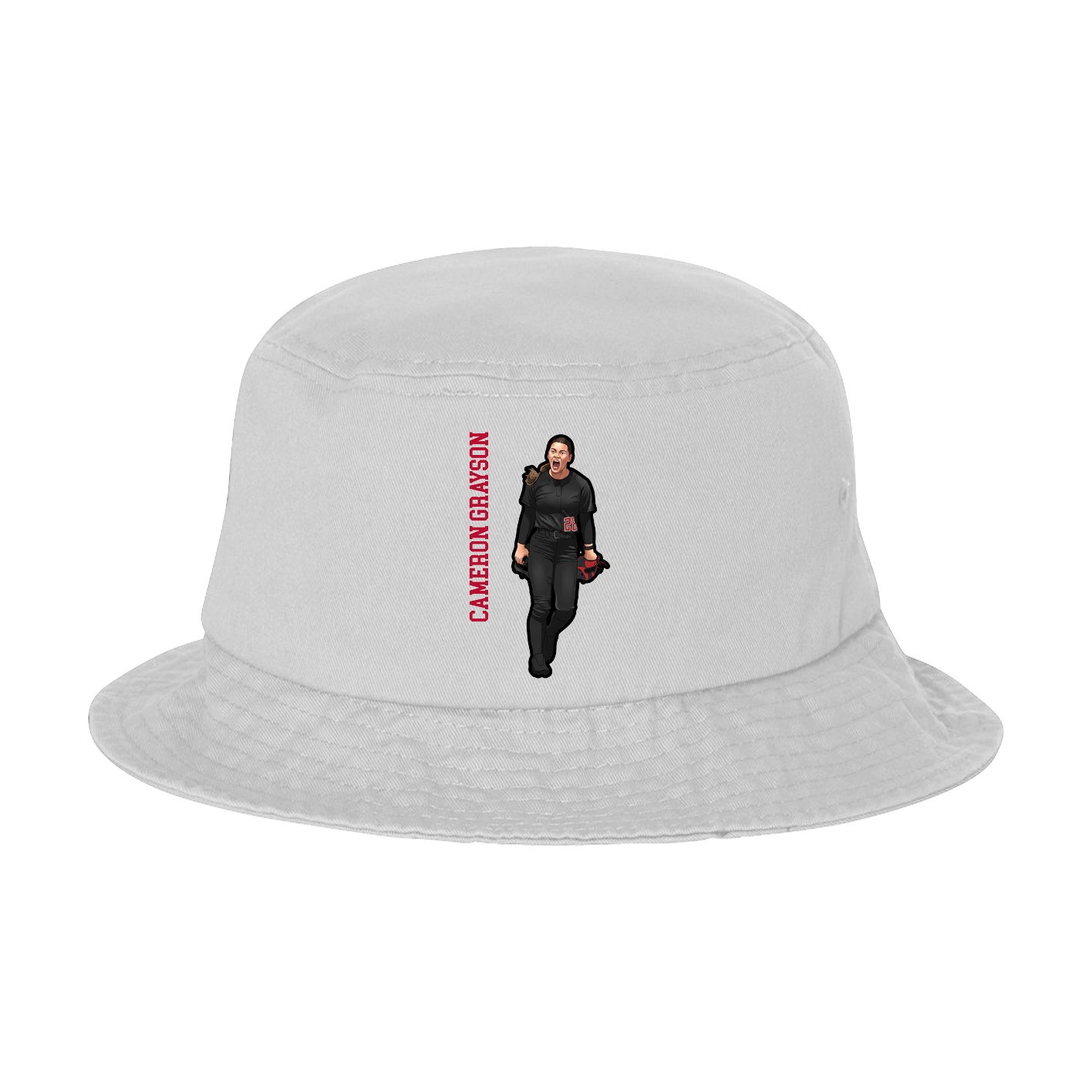 Bucket Cap — Name Vertical in White