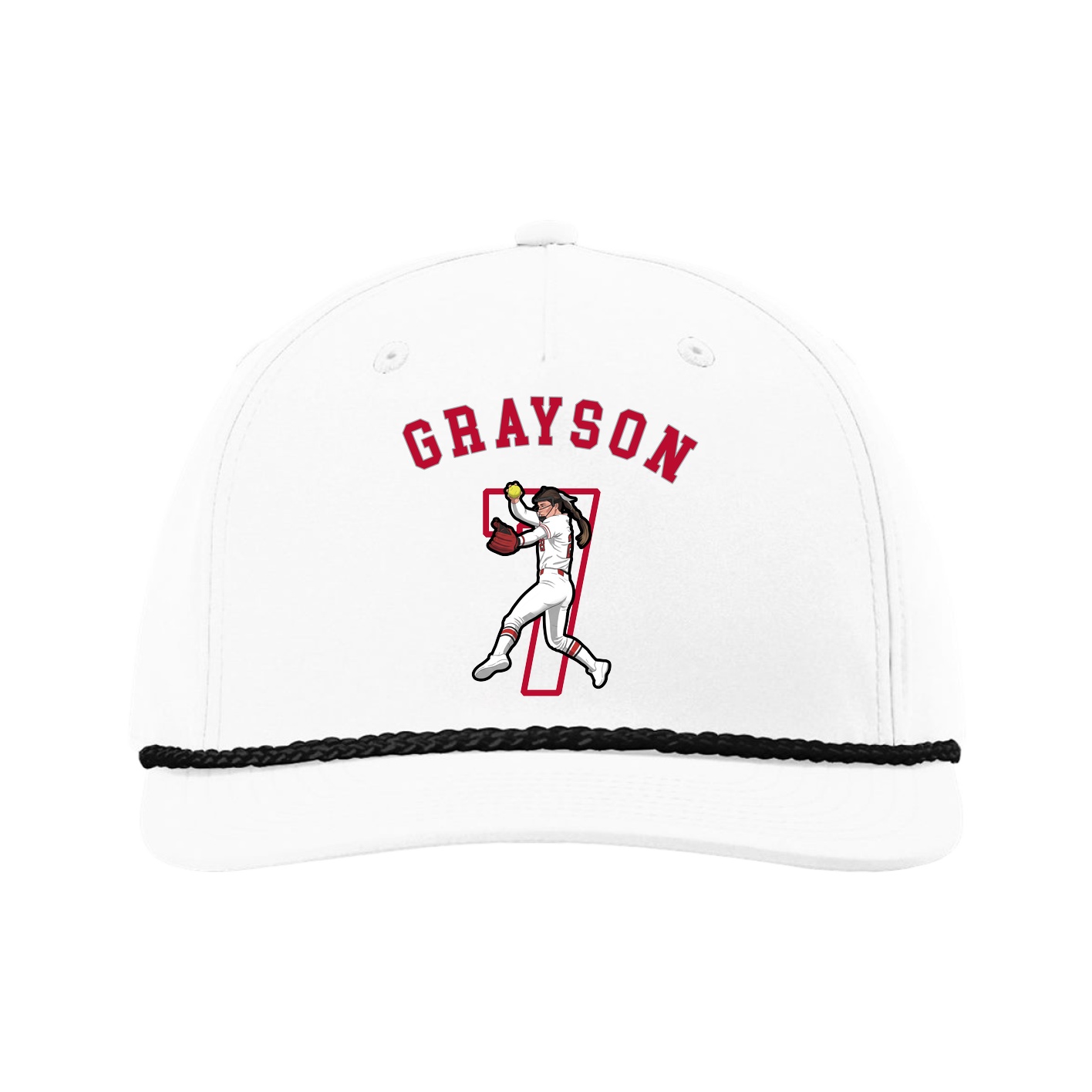 Five-Panel Classic Rope Cap — Shirsey Arch in White