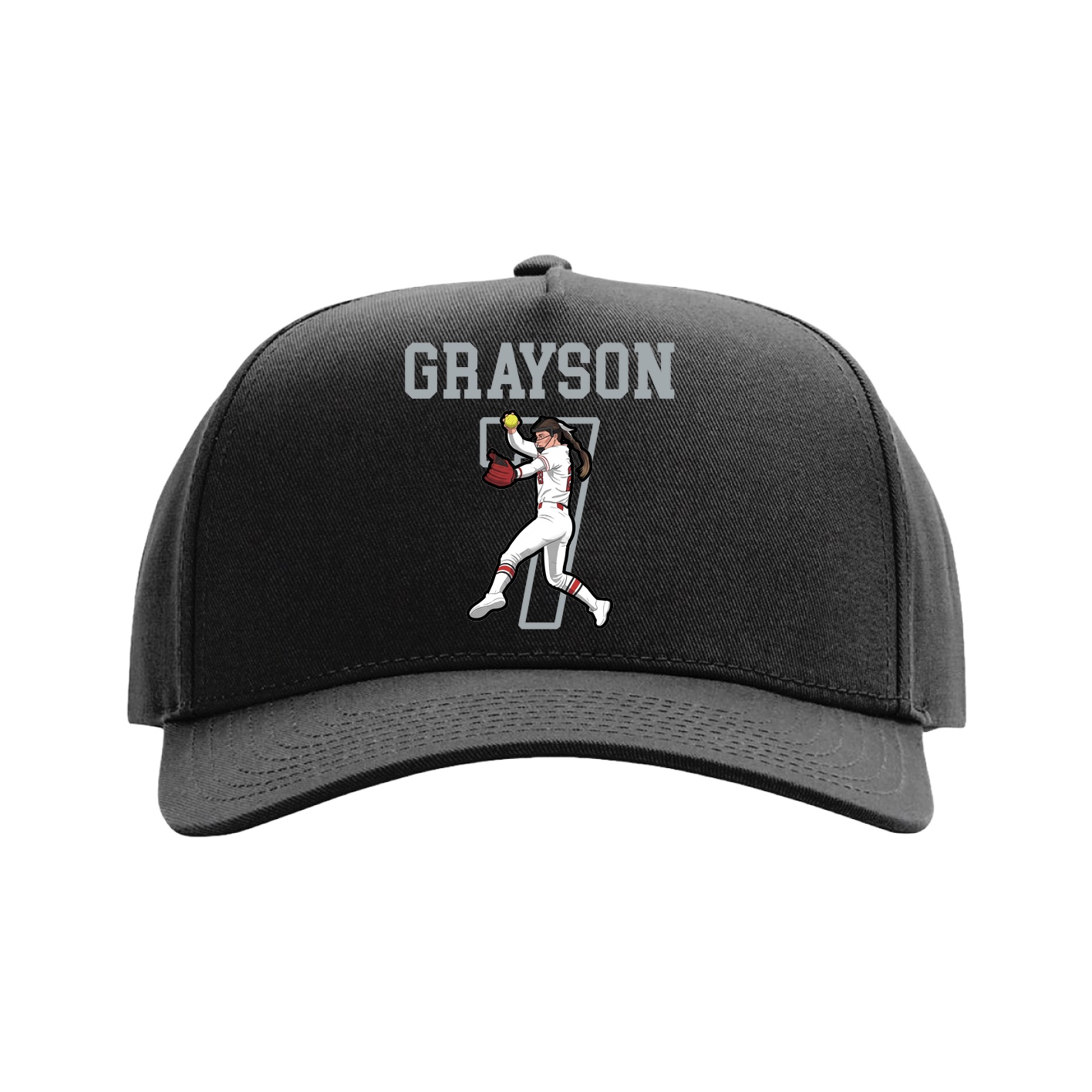 Full Fabric Five-Panel Champ Cap — Shirsey in Black