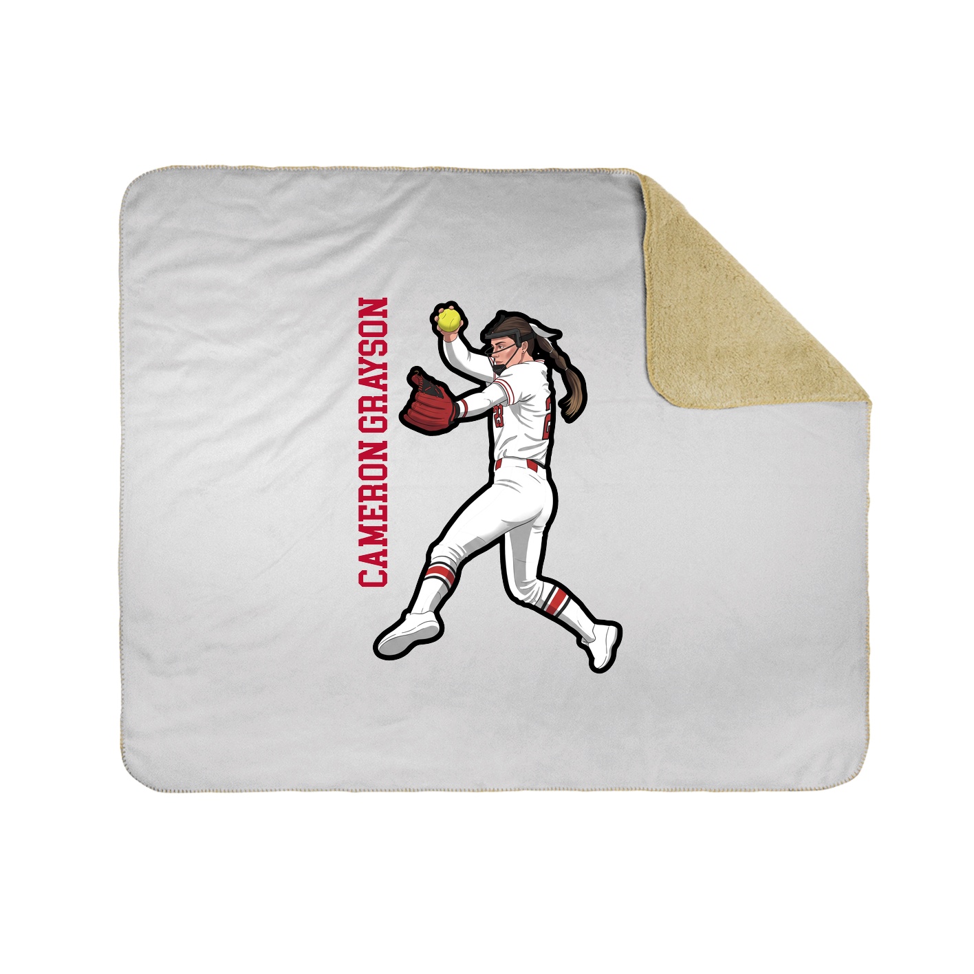 Throw Blanket — Name Vertical in White