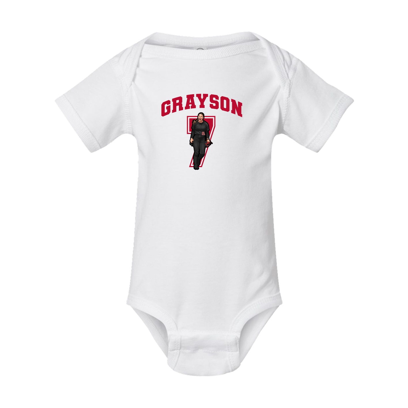 Baby Onesie — Number in White