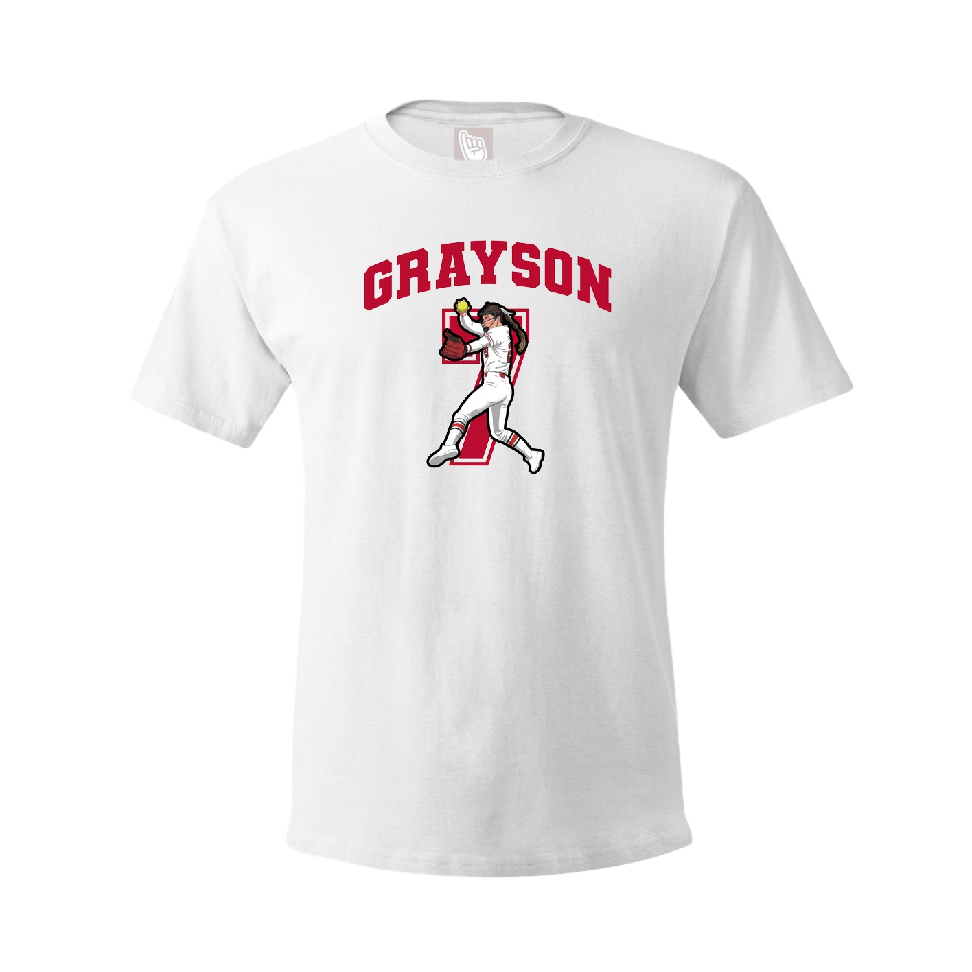 Youth Tee — Number in White