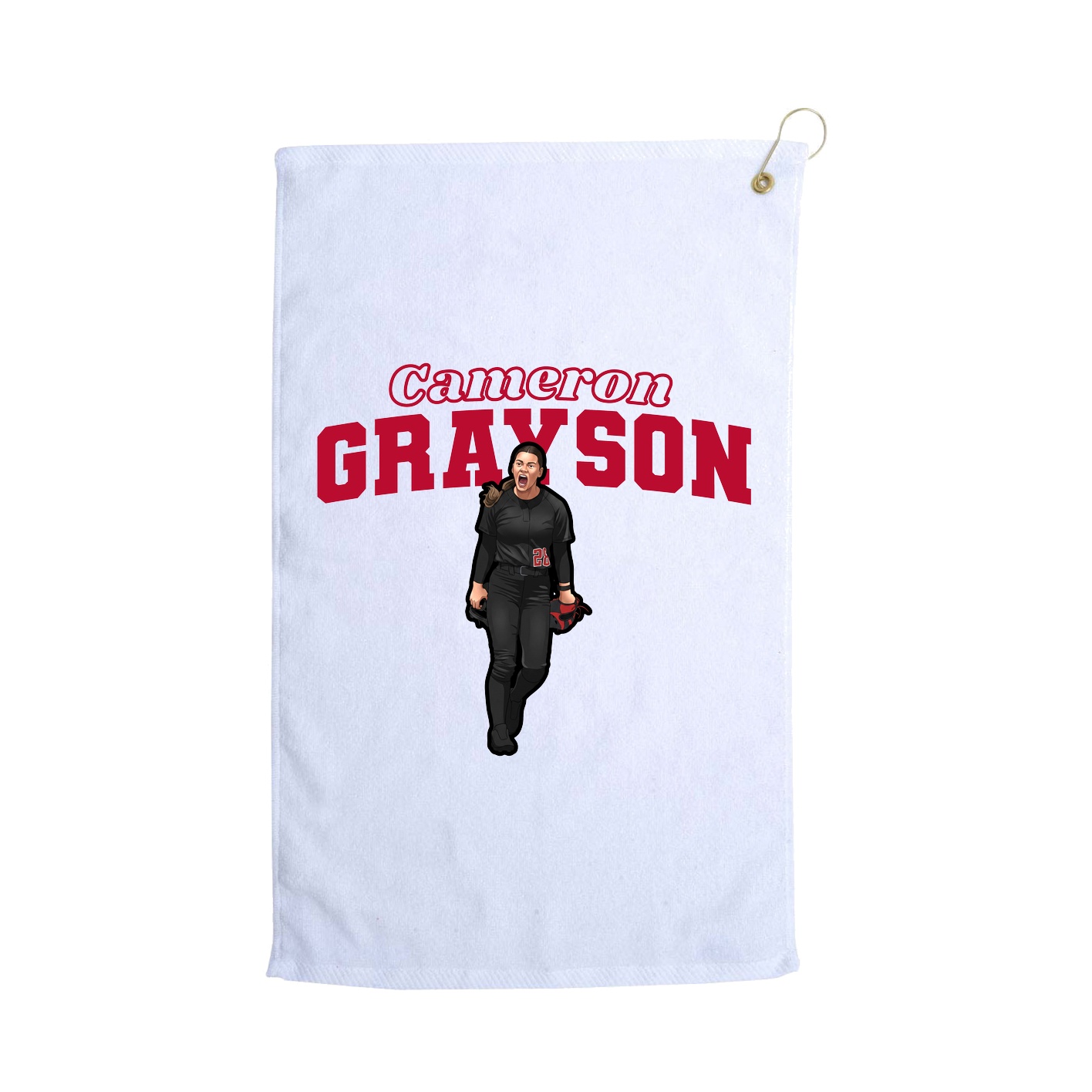 Golf Towel — Name Arch in White