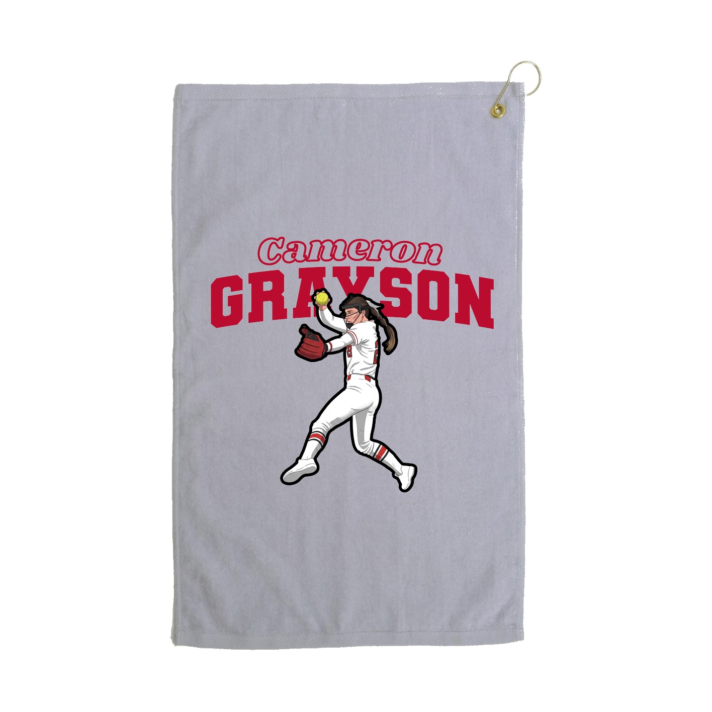 Golf Towel — Name Arch in Grey