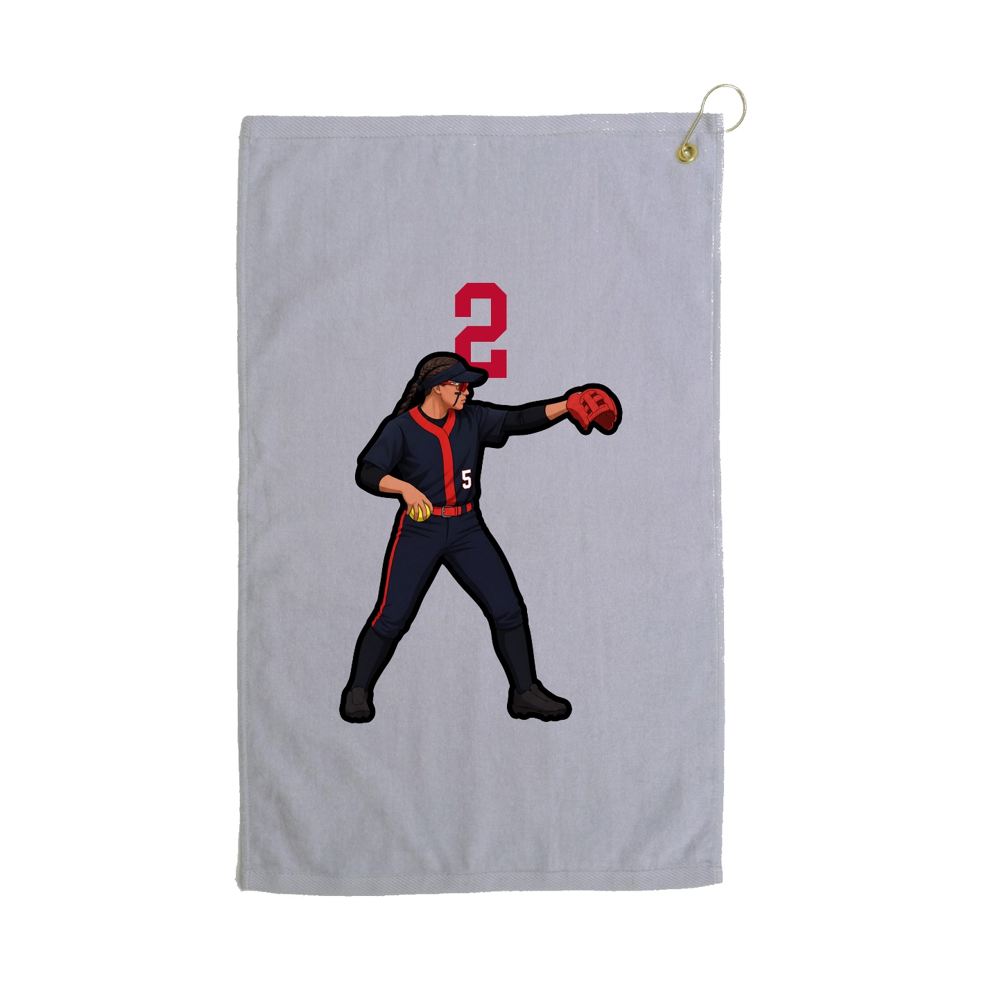 Golf Towel — Number Top in Grey