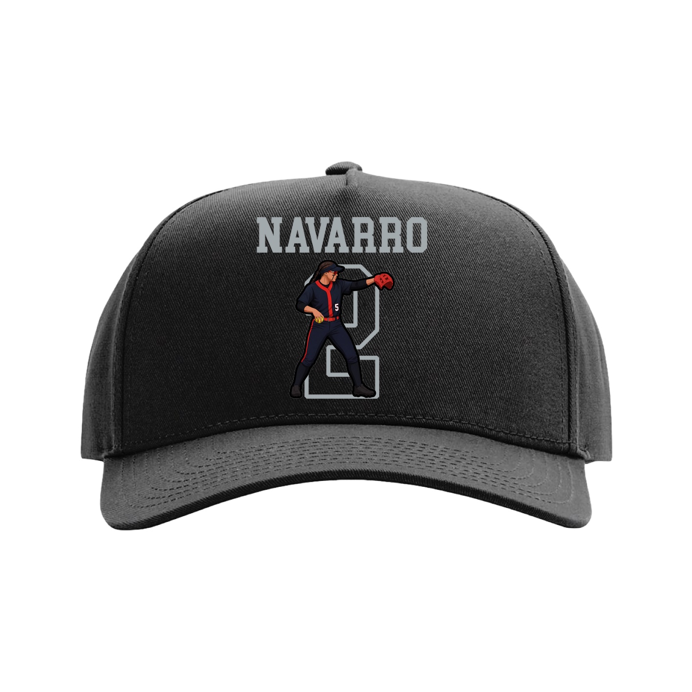 Full Fabric Five-Panel Champ Cap — Shirsey in Black