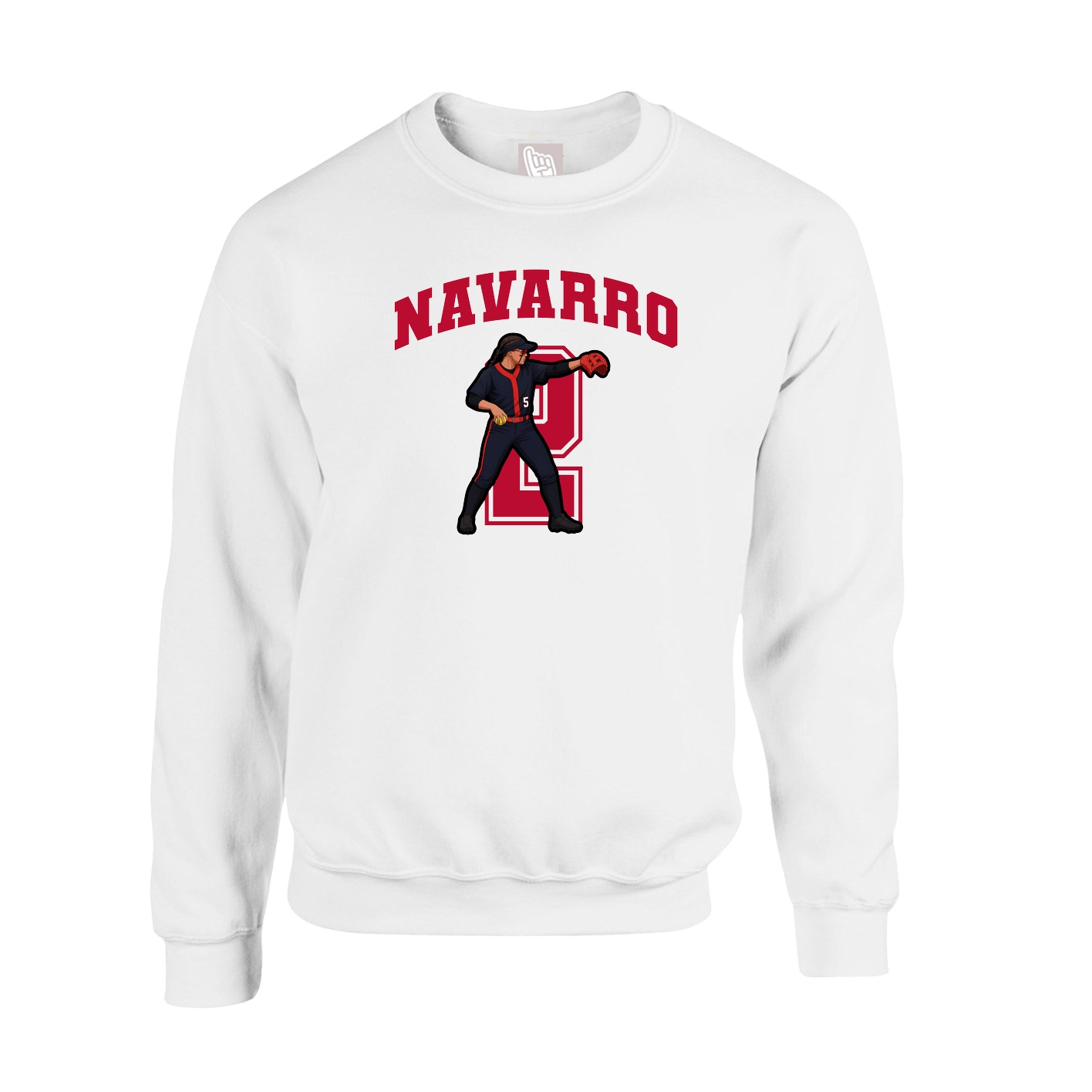 Fleece Crew — Number in White