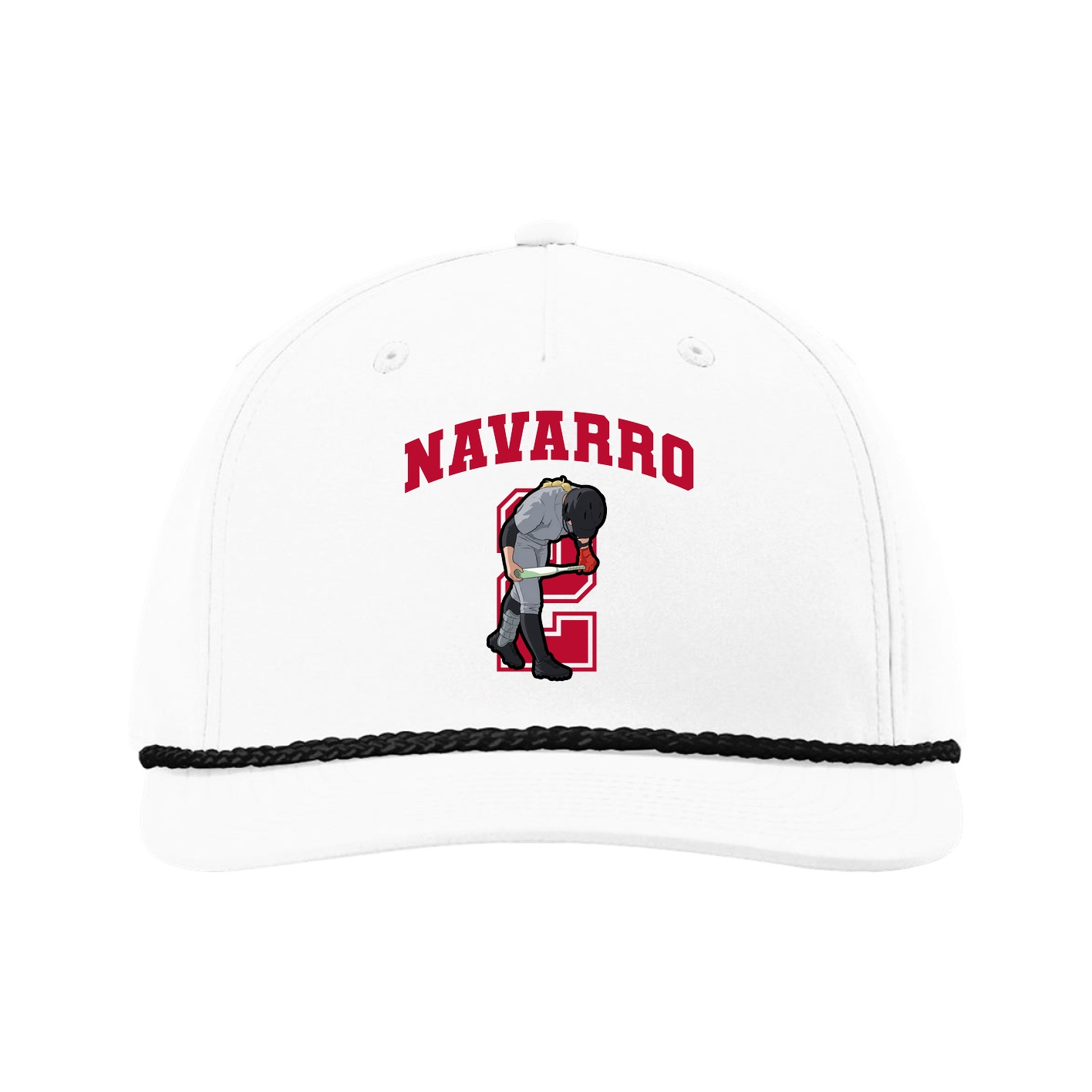 Five-Panel Classic Rope Cap — Number in White
