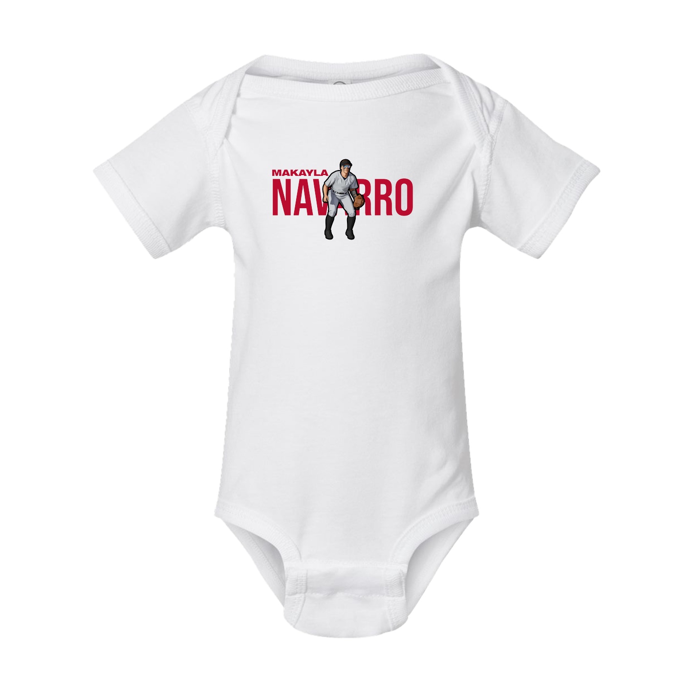 Baby Onesie — Player Name in White