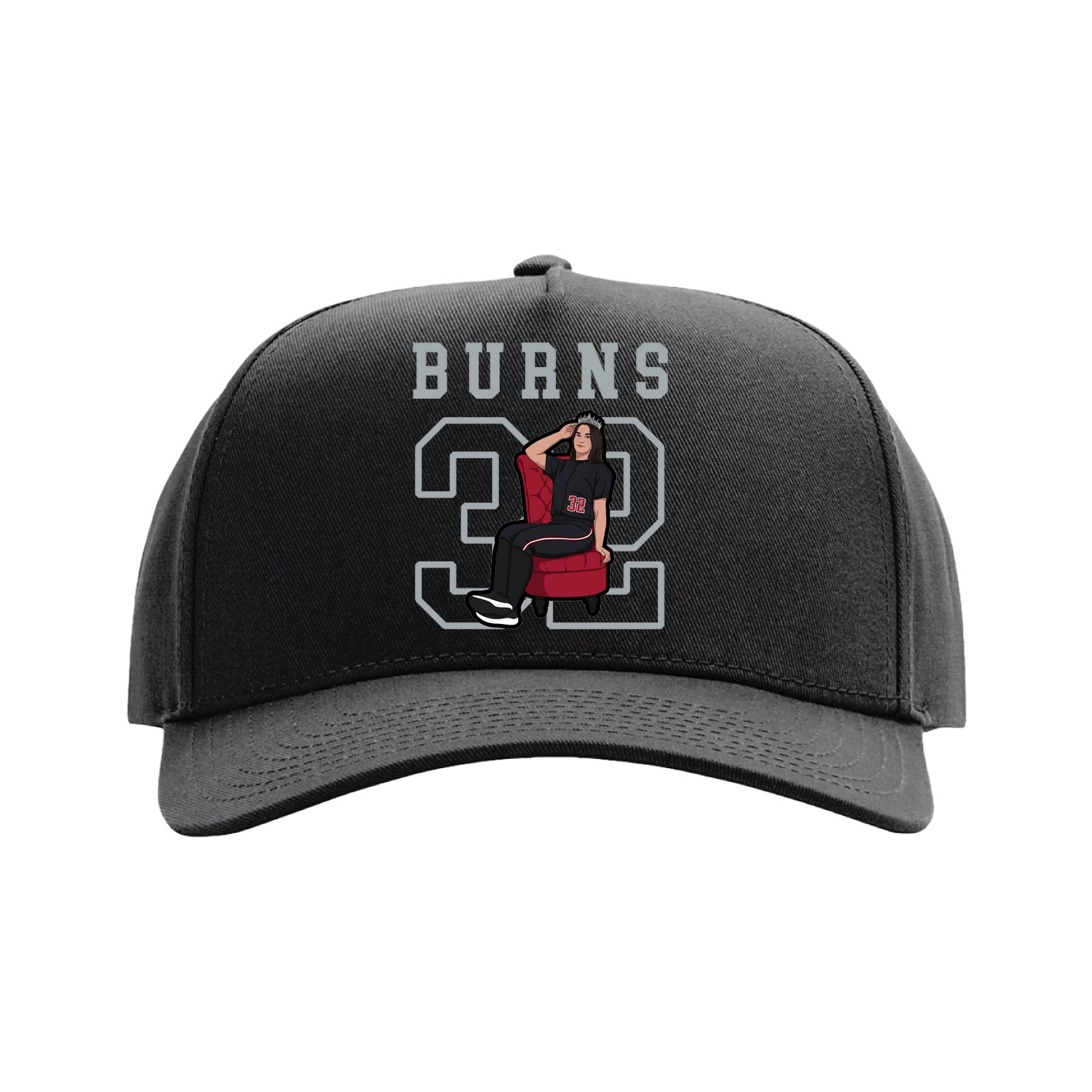 Full Fabric Five-Panel Champ Cap — Shirsey in Black