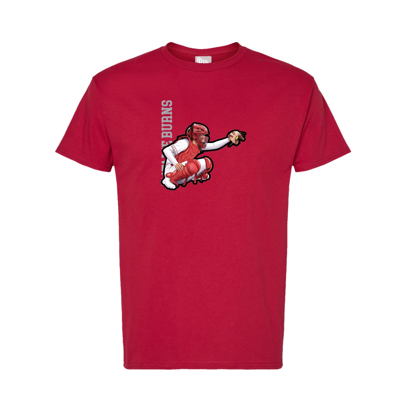 Tee — Name Vertical in Crimson
