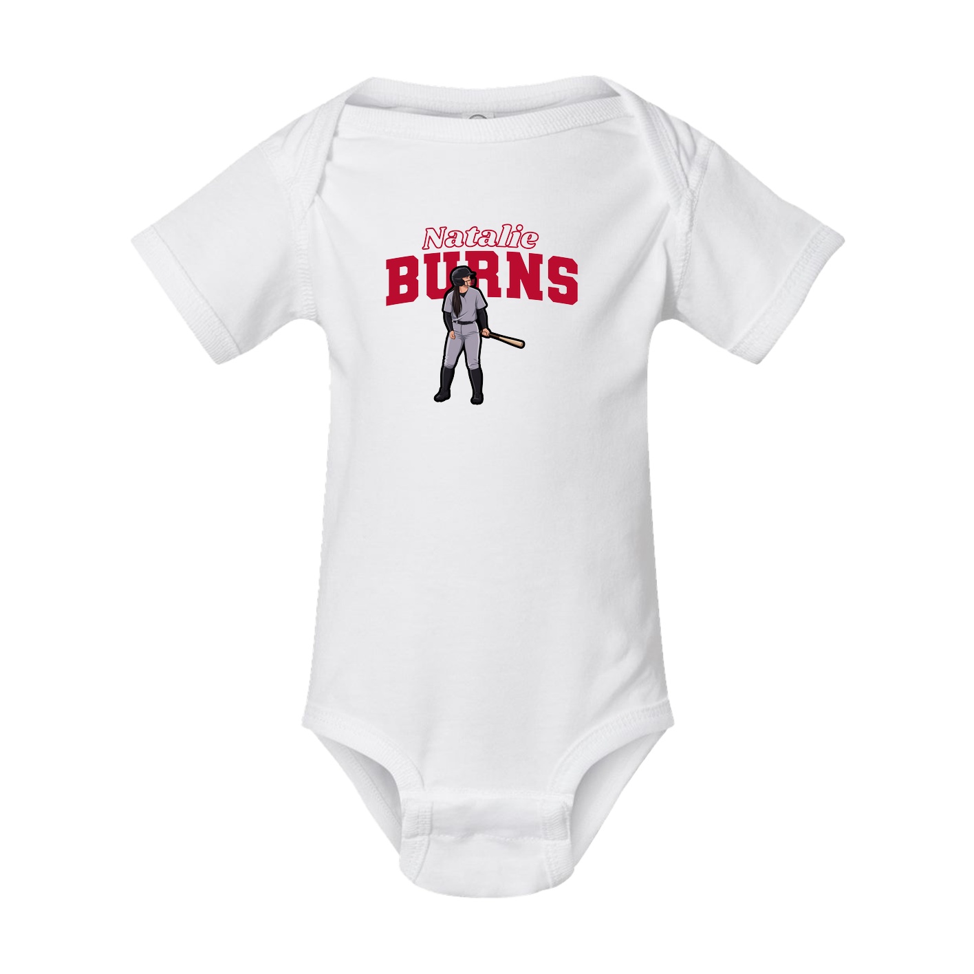 Baby Onesie — Name Arch in White