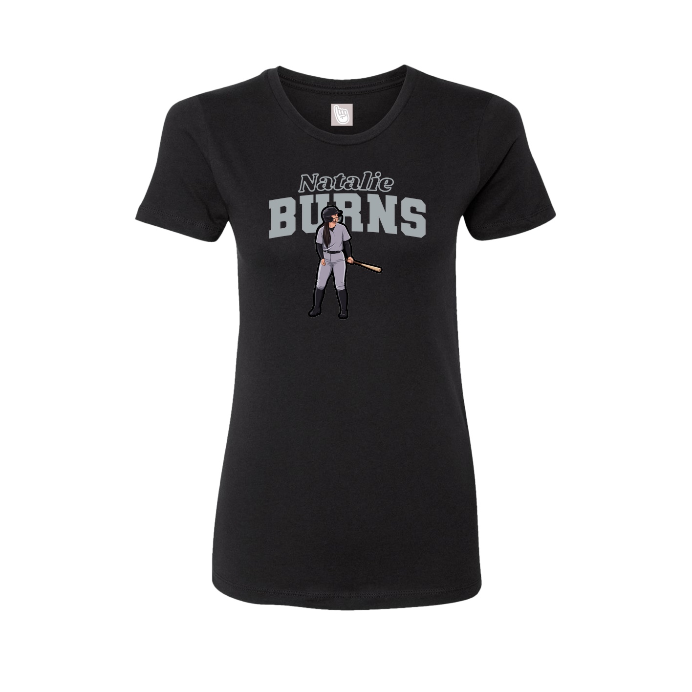 Fitted Women's Tee — Name Arch in Black