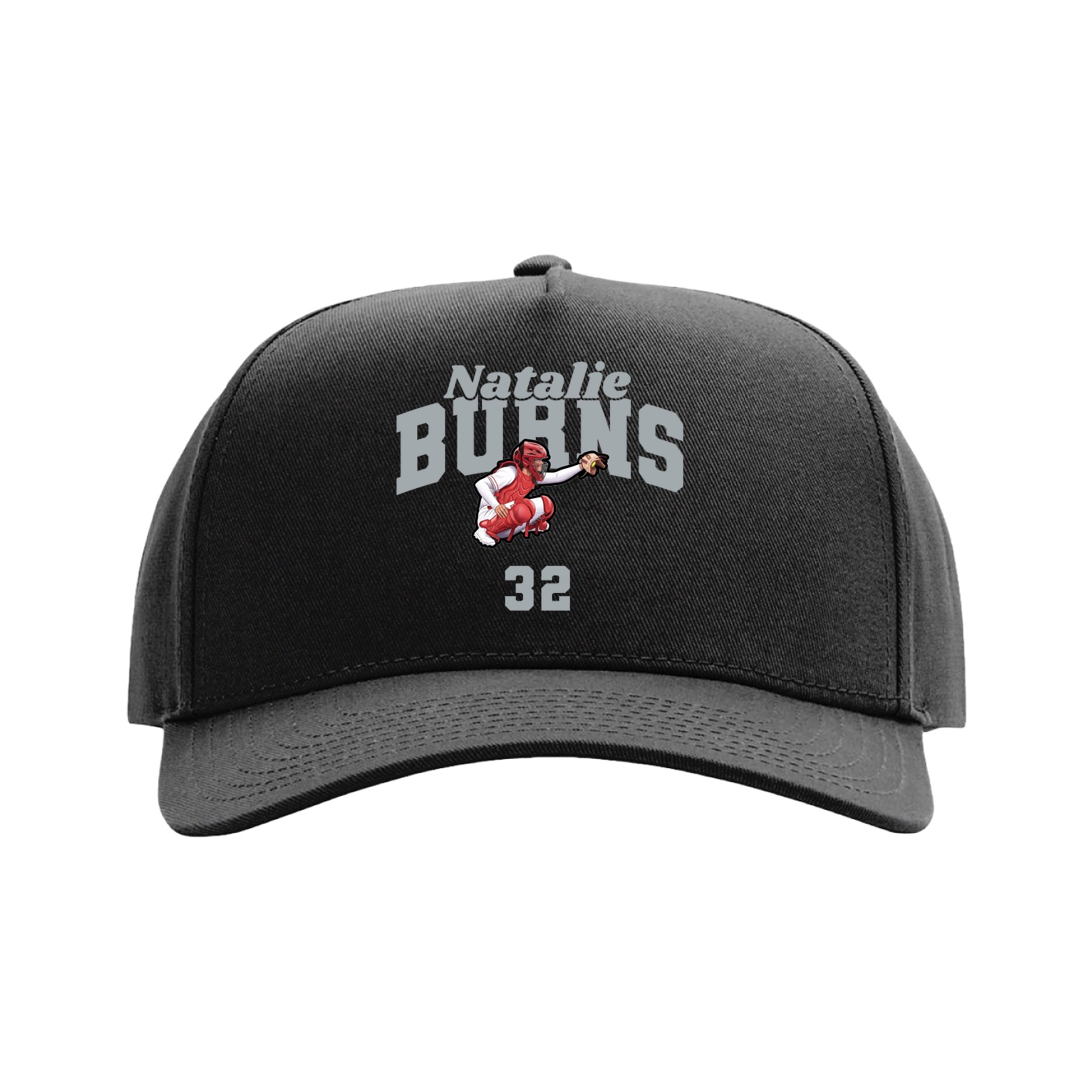 Full Fabric Five-Panel Champ Cap — Signature Arch in Black