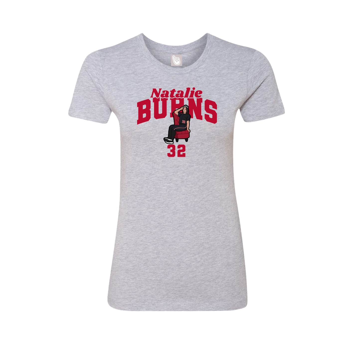 Fitted Women's Tee — Signature Arch in Grey