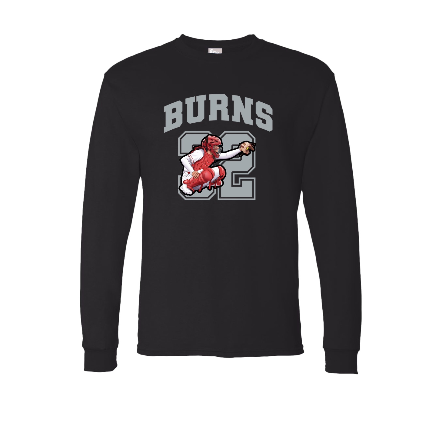 Long Sleeve Tee — Number in Black