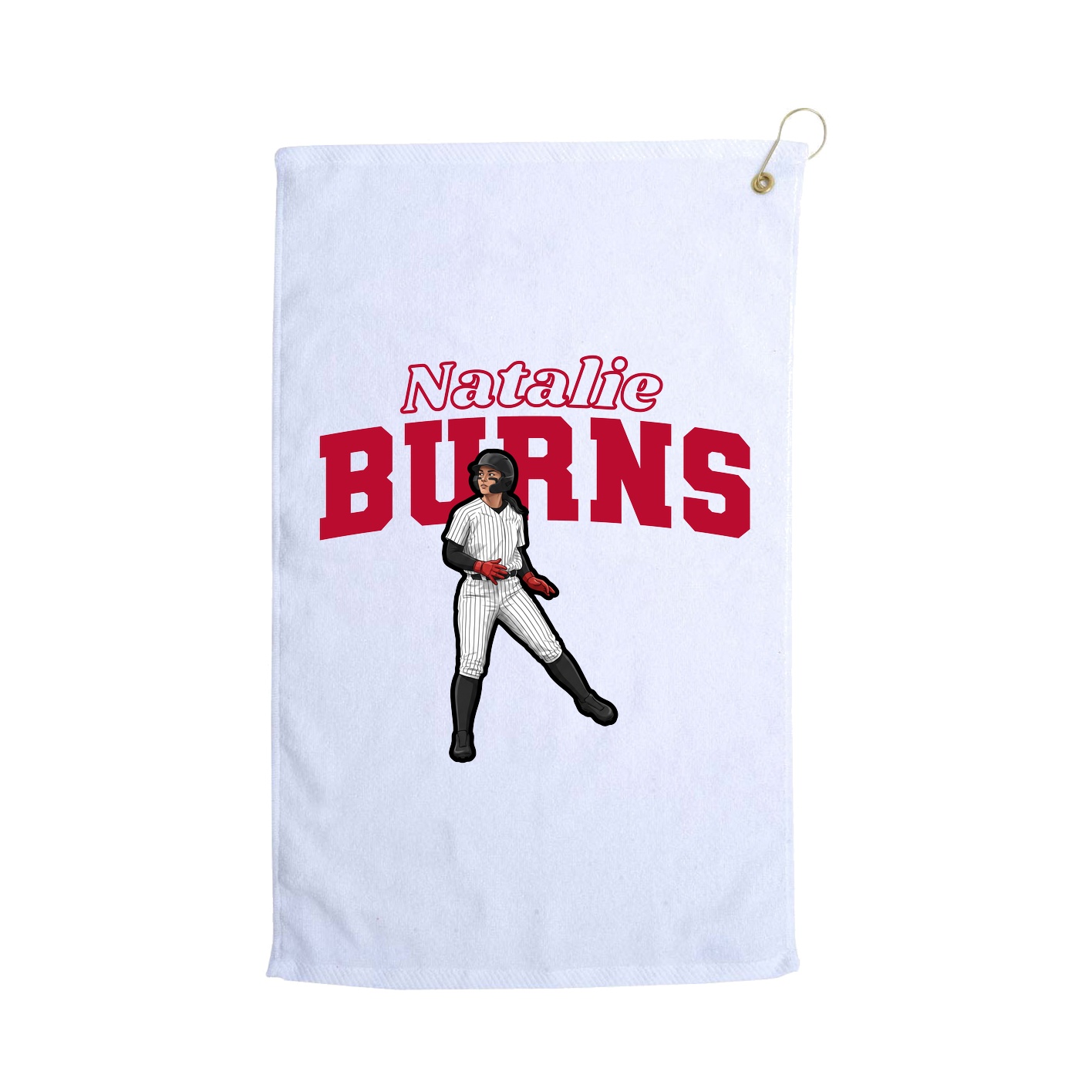 Golf Towel — Name Arch in White
