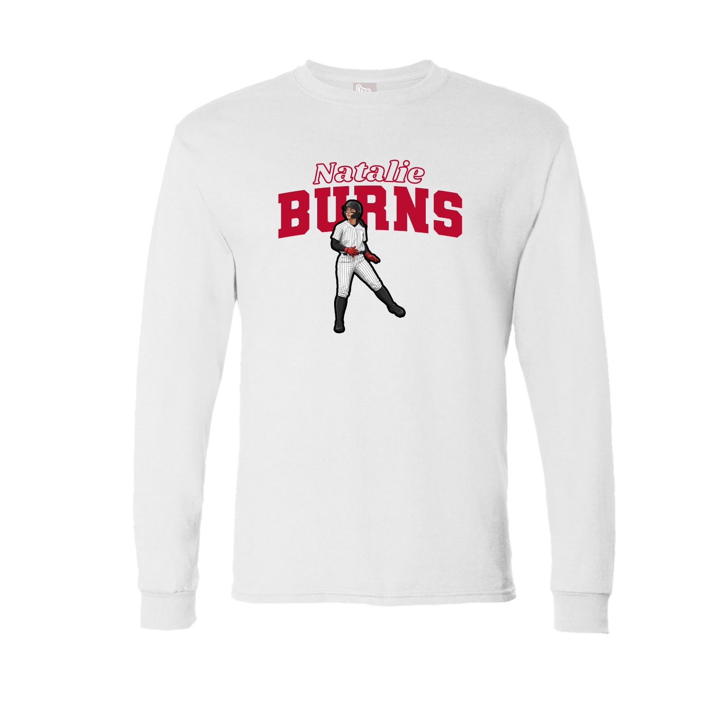 Long Sleeve Tee — Name Arch in White