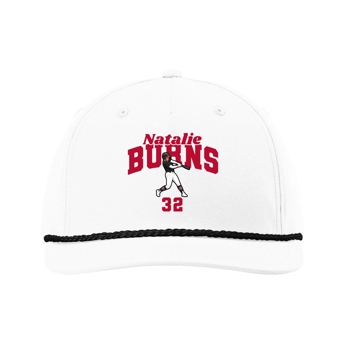 Five-Panel Classic Rope Cap — Signature Arch in White