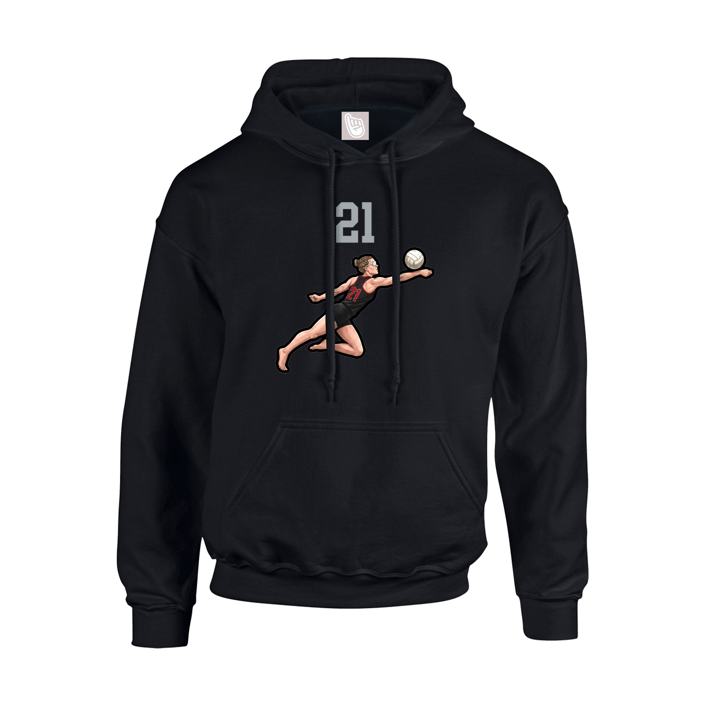 Youth Hoodie — Number Top in Black