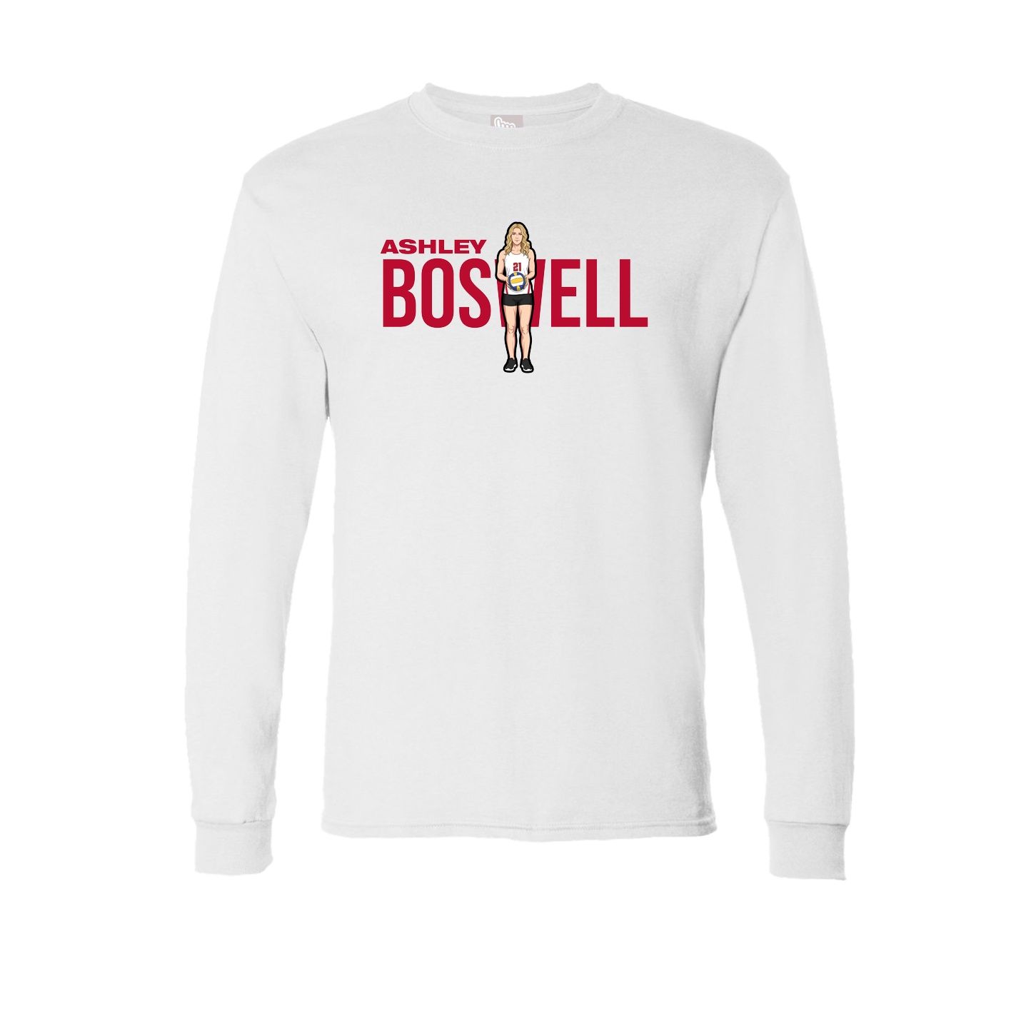Long Sleeve Tee — Player Name in White
