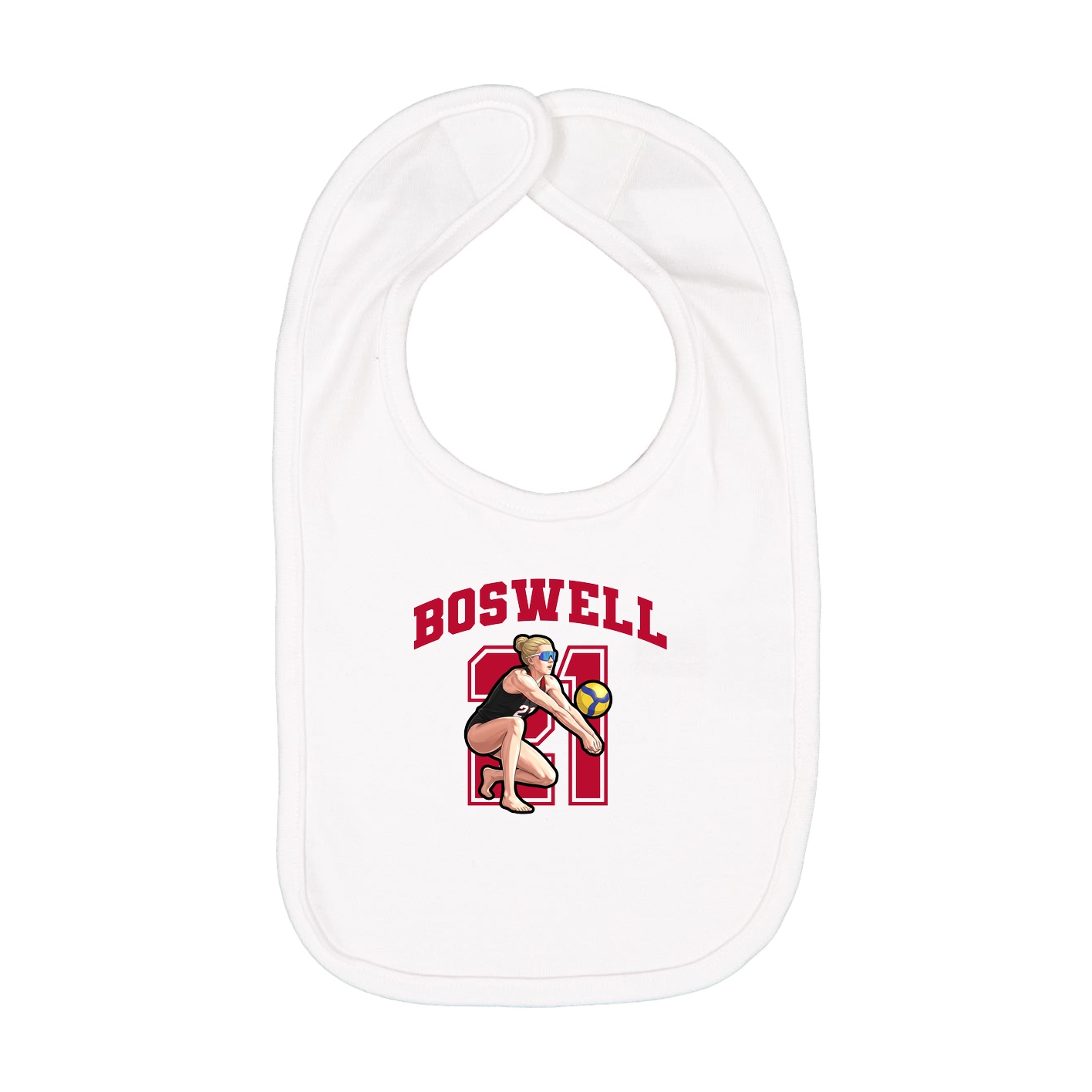 Infant Bib — Number in White