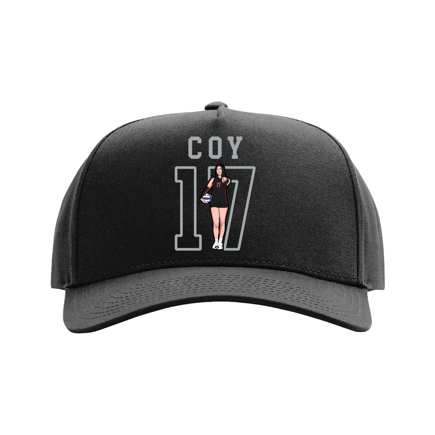 Full Fabric Five-Panel Champ Cap — Shirsey in Black