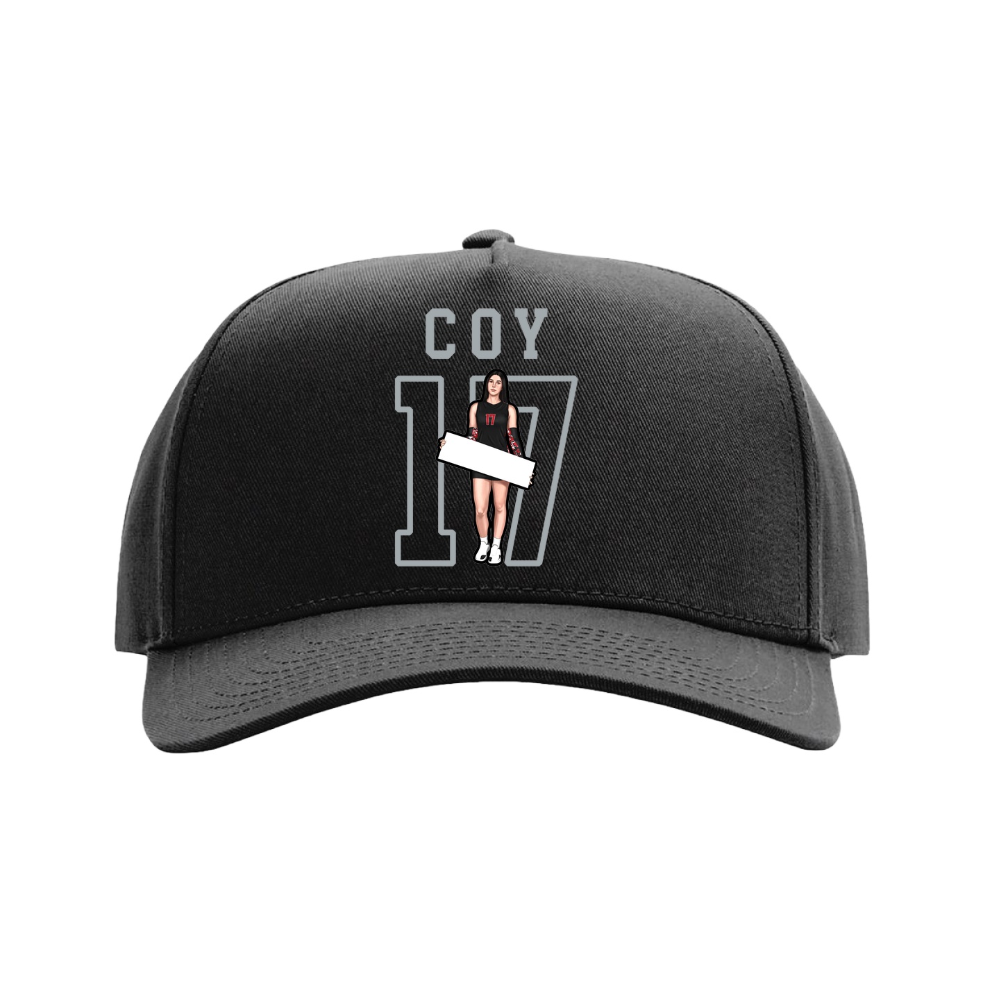 Full Fabric Five-Panel Champ Cap — Shirsey in Black