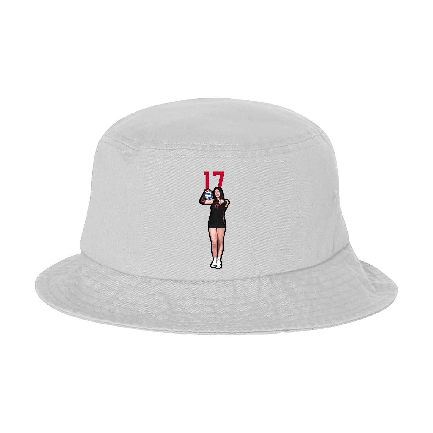 Bucket Cap — Number Top in White