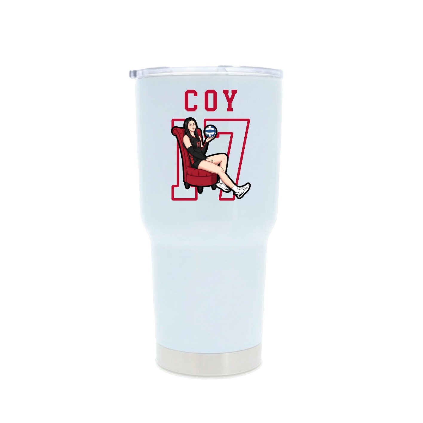 30oz Stainless Steel Tumbler — Shirsey in White